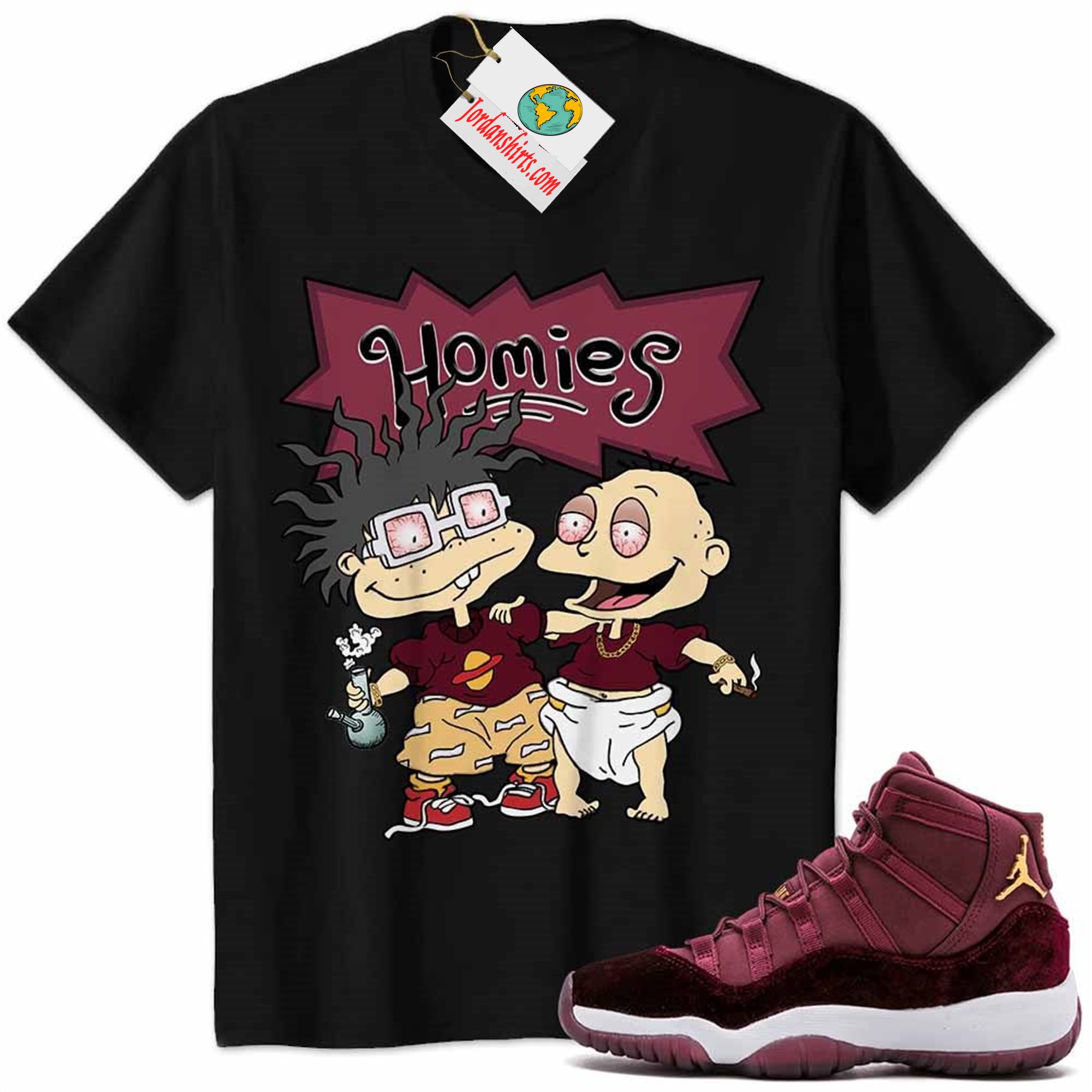 Jordan 11 Shirt, Jordan 11 Velvet Shirt Hommies Tommy Pickles Chuckie Finster Rugrats Black Full Size Up To 5xl