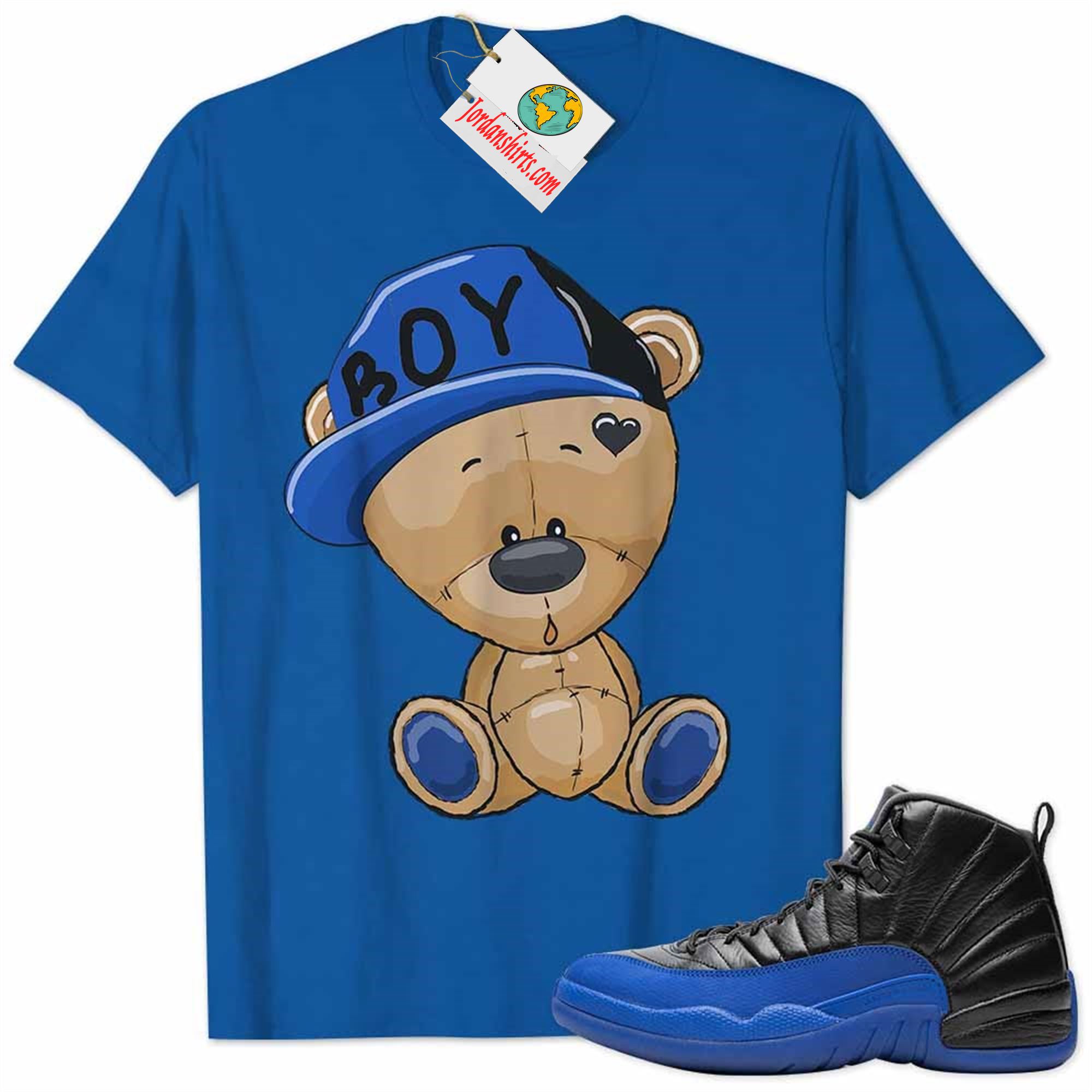 Jordan 12 Shirt, Jordan 12 Game Royal Shirt Cute Baby Teddy Bear Royal Plus Size Up To 5xl