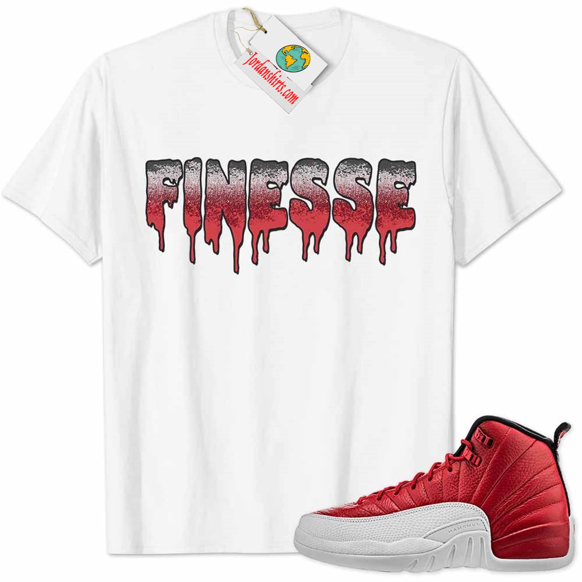 Jordan 12 Shirt, Jordan 12 Gym Red Shirt Finesse Drip White Size Up To 5xl