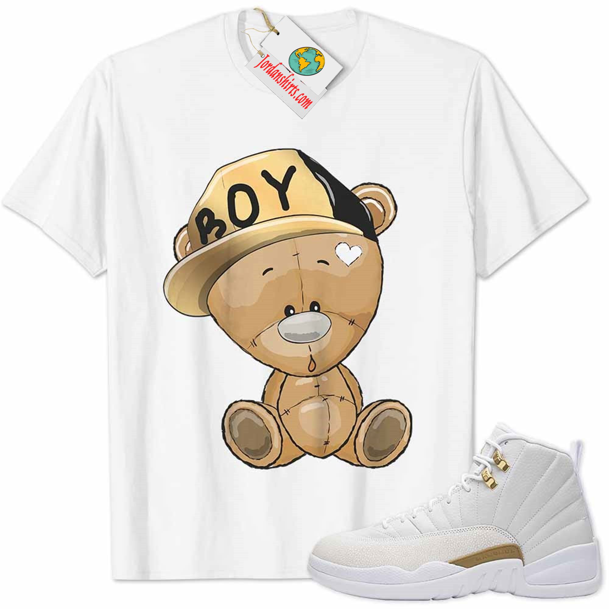 Jordan 12 Shirt, Jordan 12 Ovo Shirt Cute Baby Teddy Bear White Full Size Up To 5xl