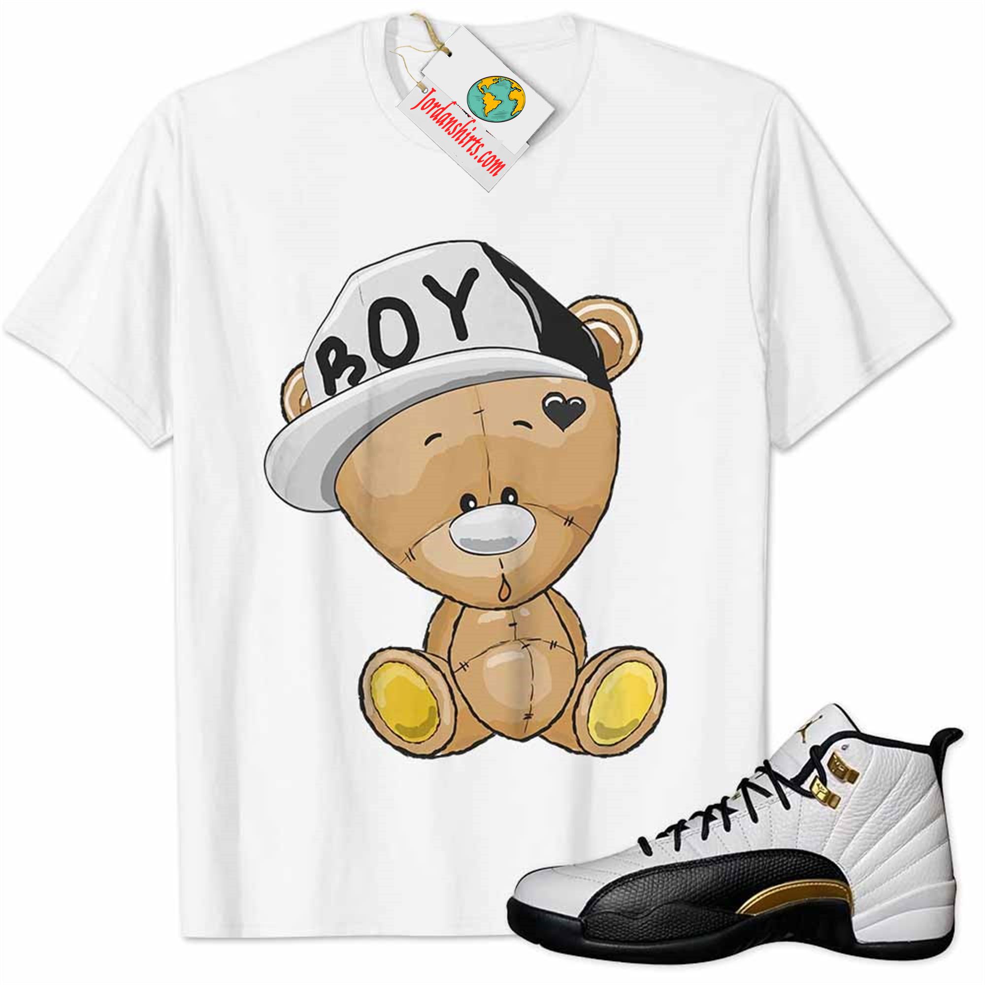 Jordan 12 Shirt, Jordan 12 Royalty Shirt Cute Baby Teddy Bear White Full Size Up To 5xl