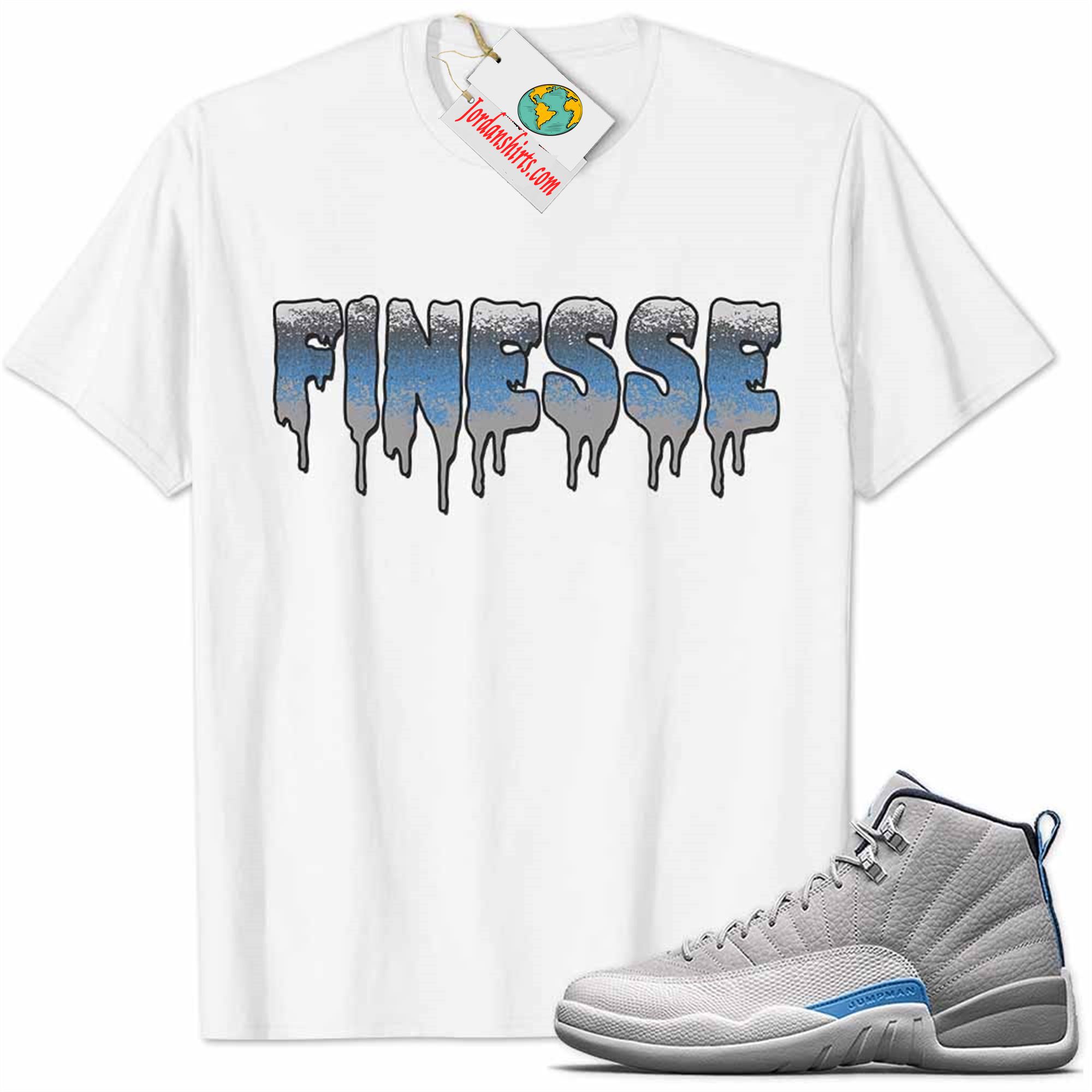 Jordan 12 Shirt, Jordan 12 Wolf Grey Shirt Finesse Drip White Plus Size Up To 5xl