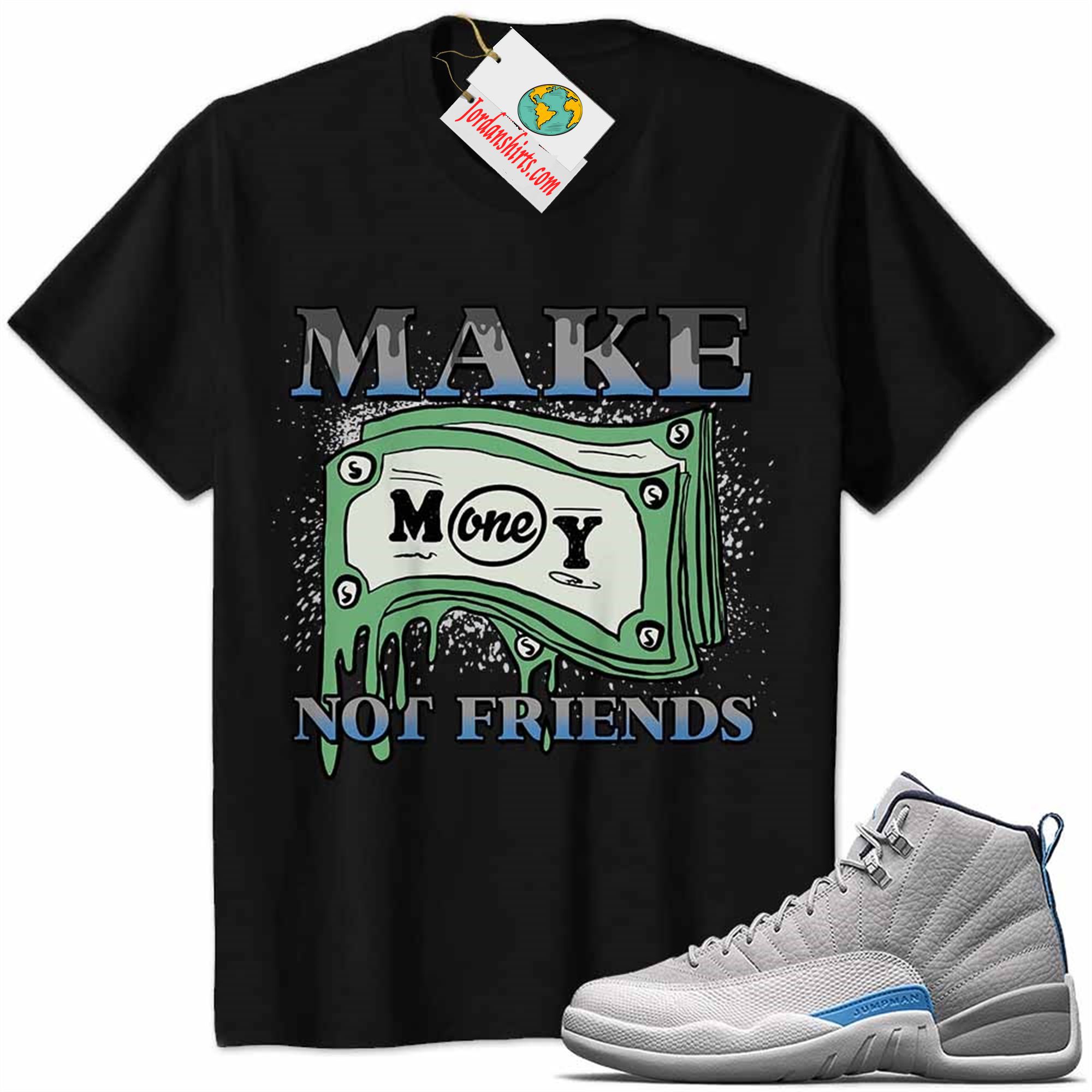 Jordan 12 Shirt, Jordan 12 Wolf Grey Shirt Make Money Graffiti Black Size Up To 5xl