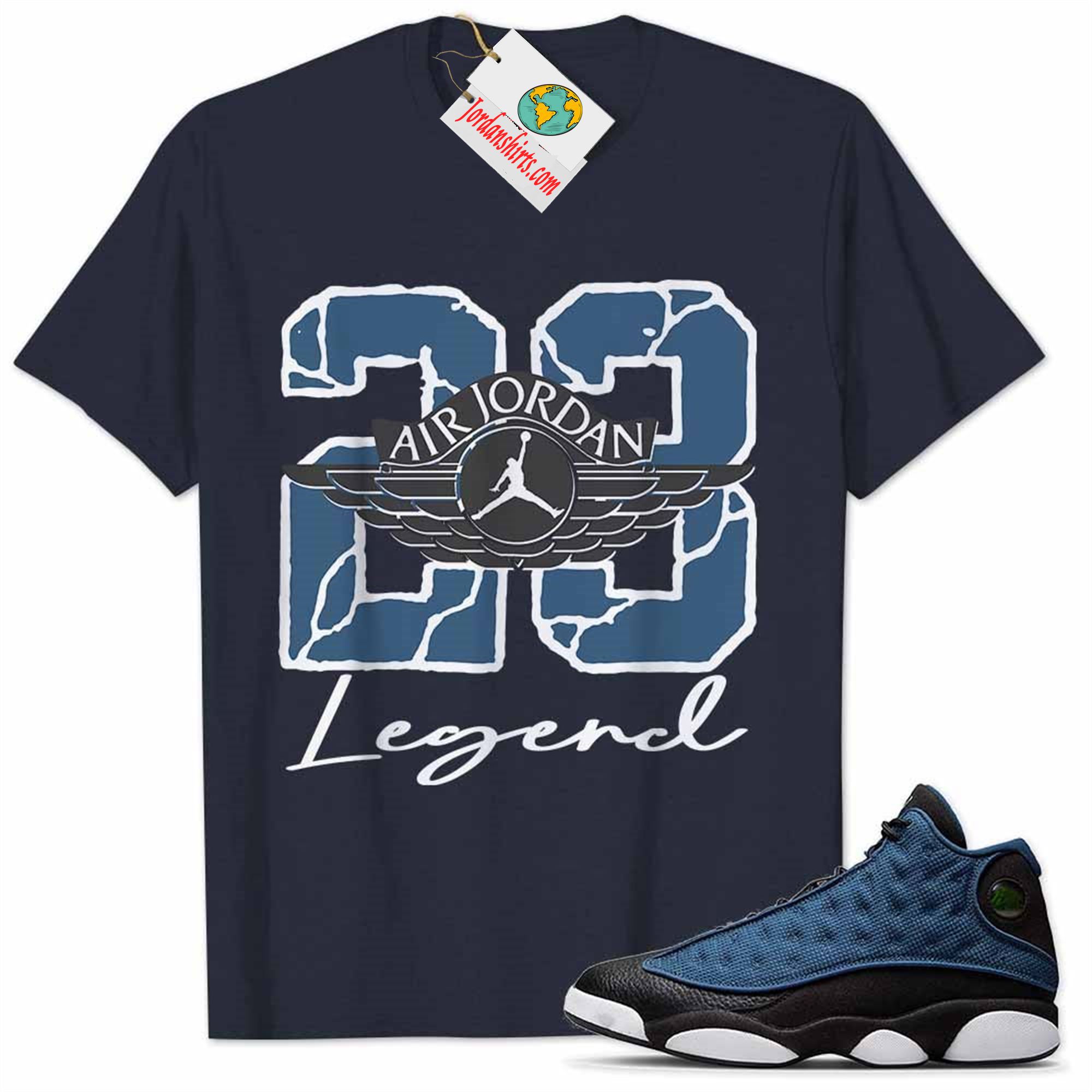 Jordan 13 Shirt, Jordan 13 Brave Blue Shirt 23 Jordan Number Legend Navy Plus Size Up To 5xl