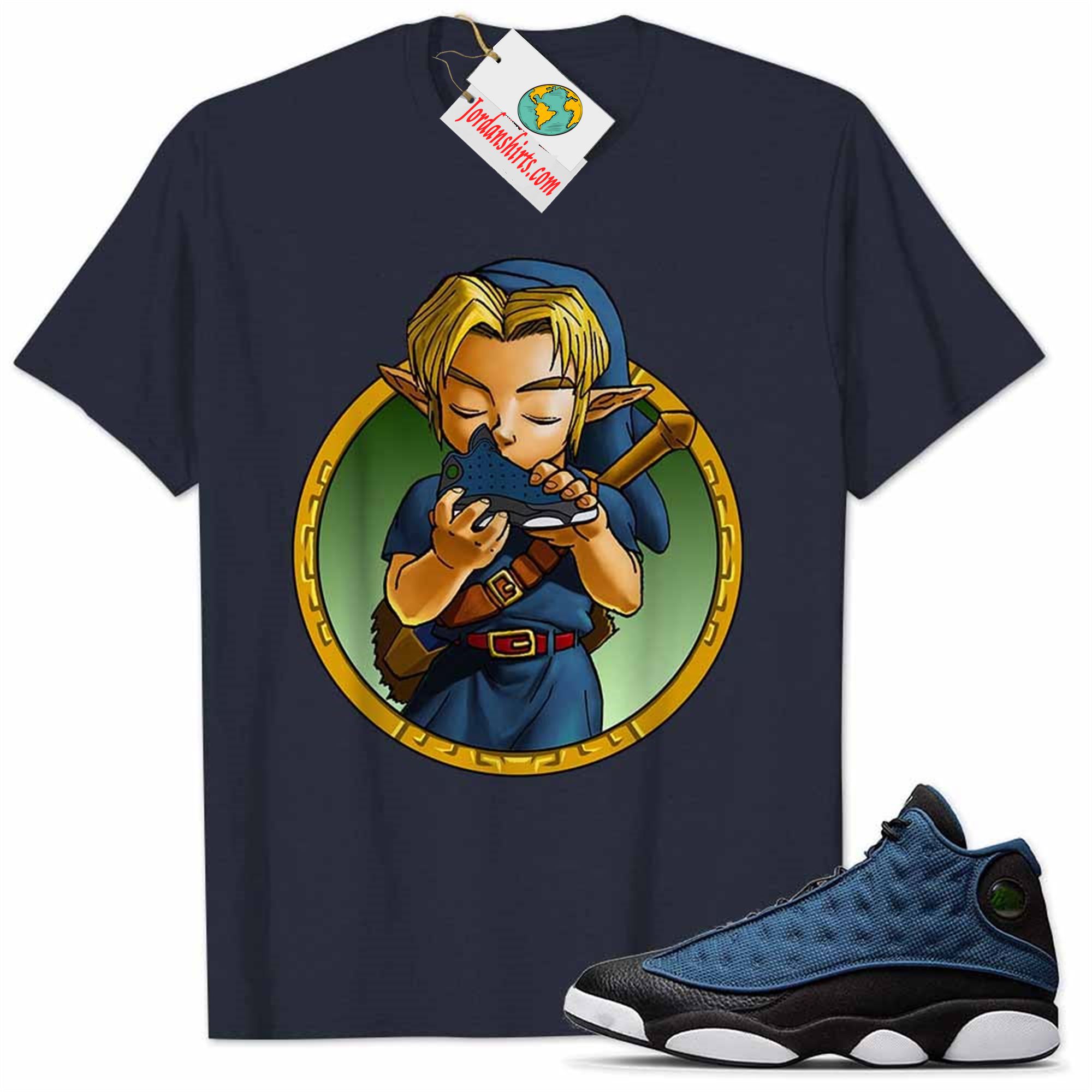 Jordan 13 Shirt, Jordan 13 Brave Blue Shirt Link Legend Of Zelda Find Treasure Navy Full Size Up To 5xl