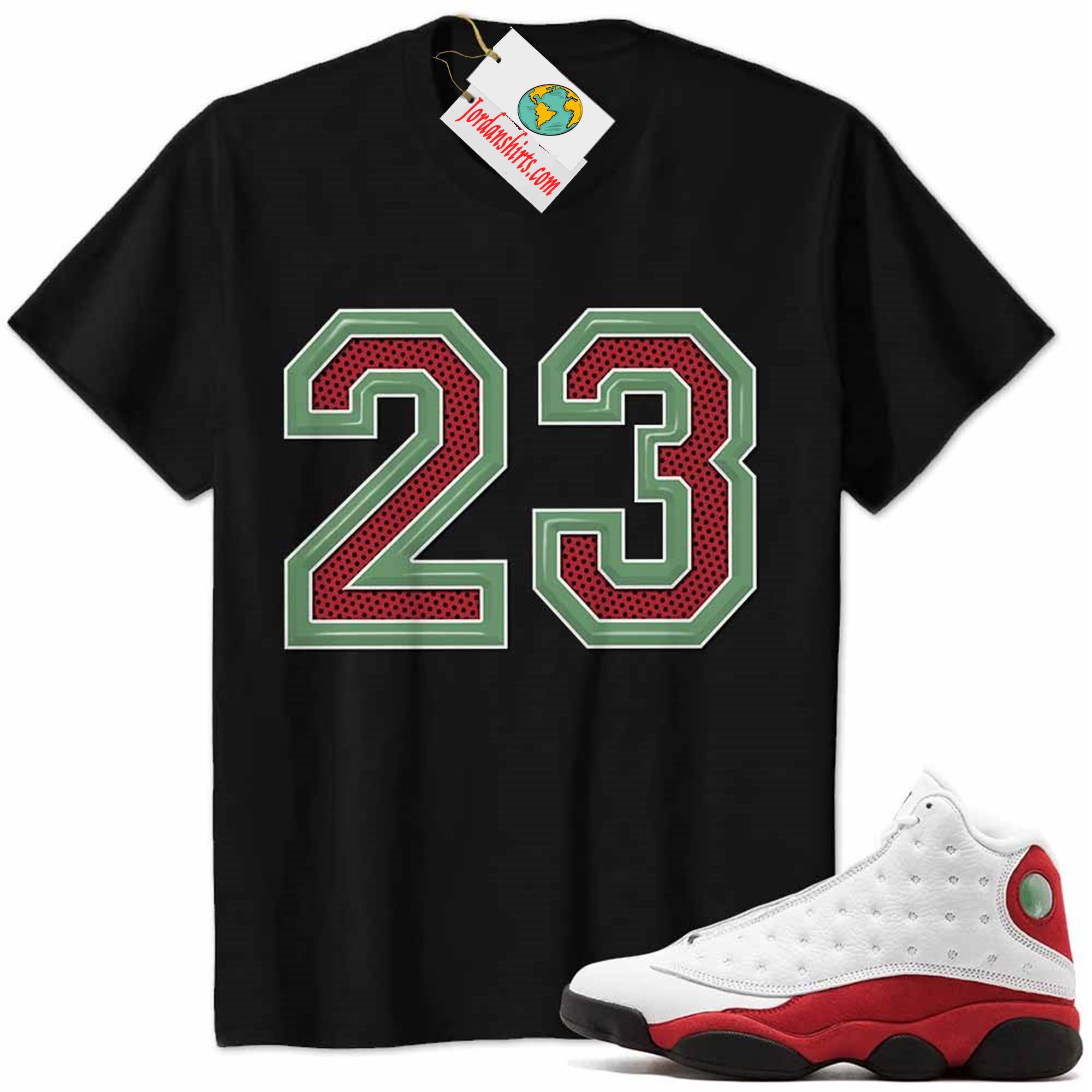 Jordan 13 Shirt, Jordan 13 Chicago Shirt Michael Jordan Number 23 Black Full Size Up To 5xl