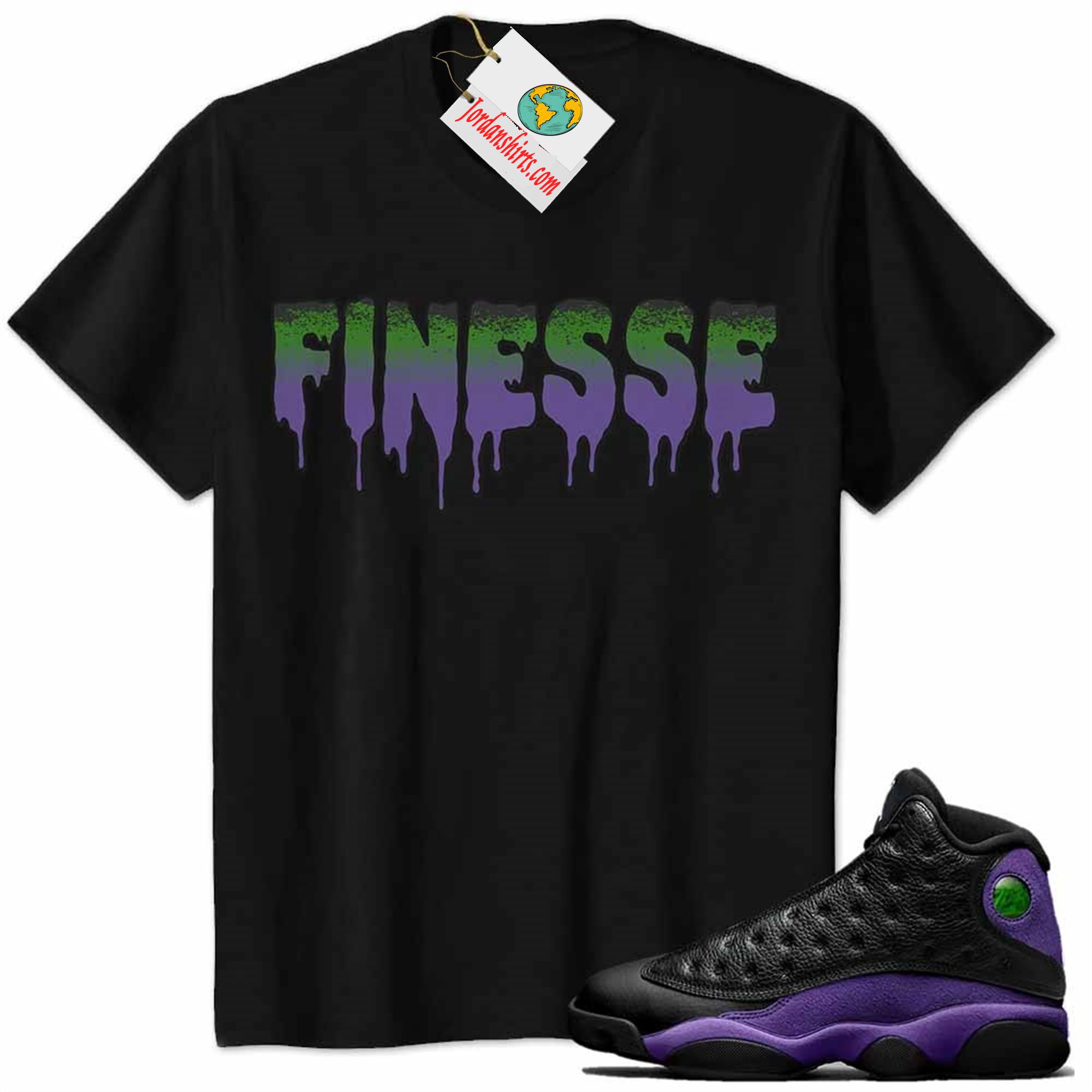 Jordan 13 Shirt, Jordan 13 Court Purple Shirt Finesse Drip Black Plus Size Up To 5xl