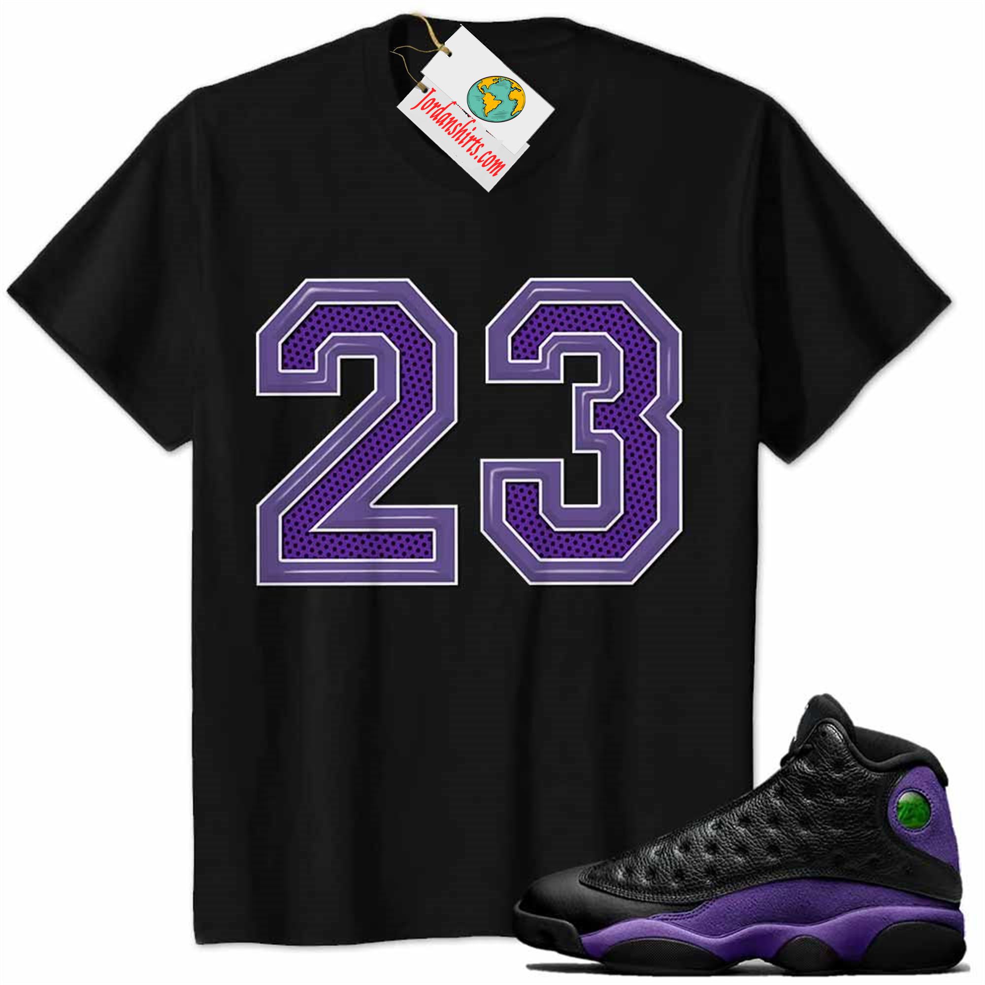 Jordan 13 Shirt, Jordan 13 Court Purple Shirt Michael Jordan Number 23 Black Size Up To 5xl