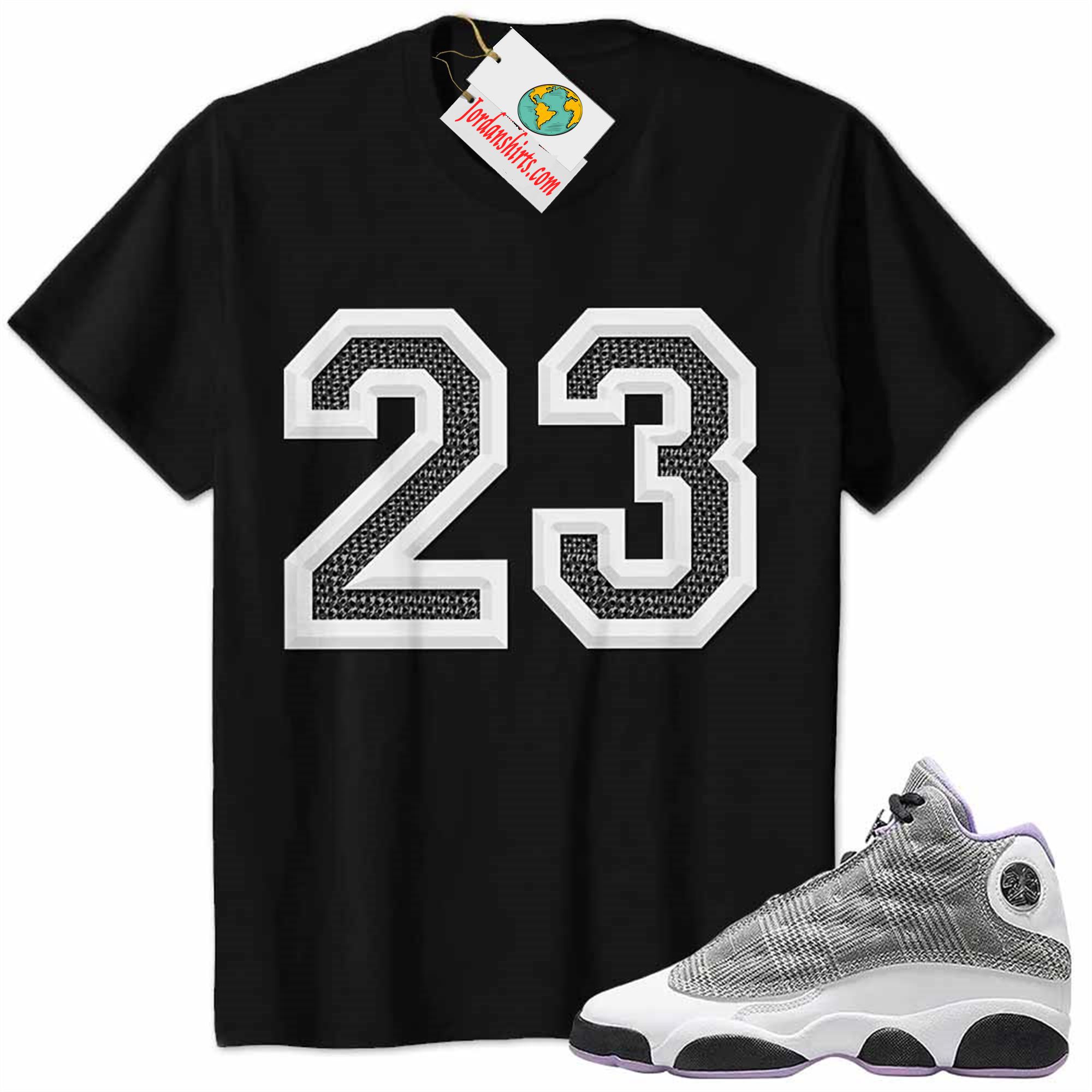 Jordan 13 Shirt, Jordan 13 Houndstooth Shirt Michael Jordan Number 23 Black Size Up To 5xl