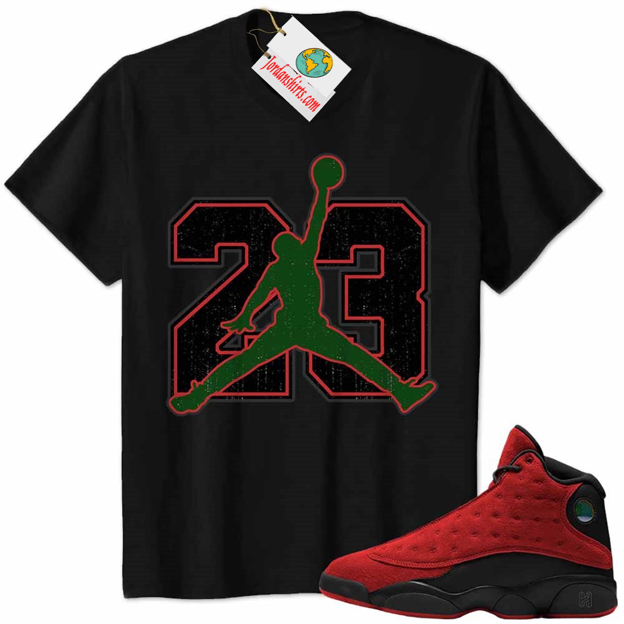 Jordan 13 Shirt, Jordan 13 Reverse Bred Shirt Jumpman No23 Black Plus Size Up To 5xl