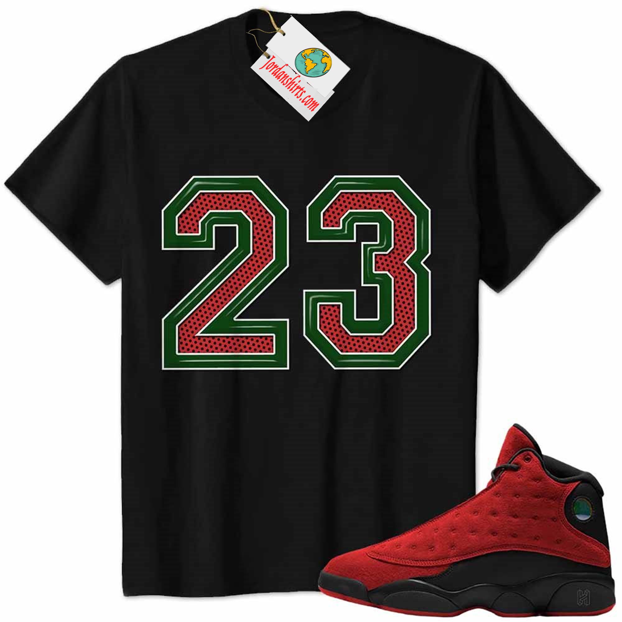 Jordan 13 Shirt, Jordan 13 Reverse Bred Shirt Michael Jordan Number 23 Black Plus Size Up To 5xl