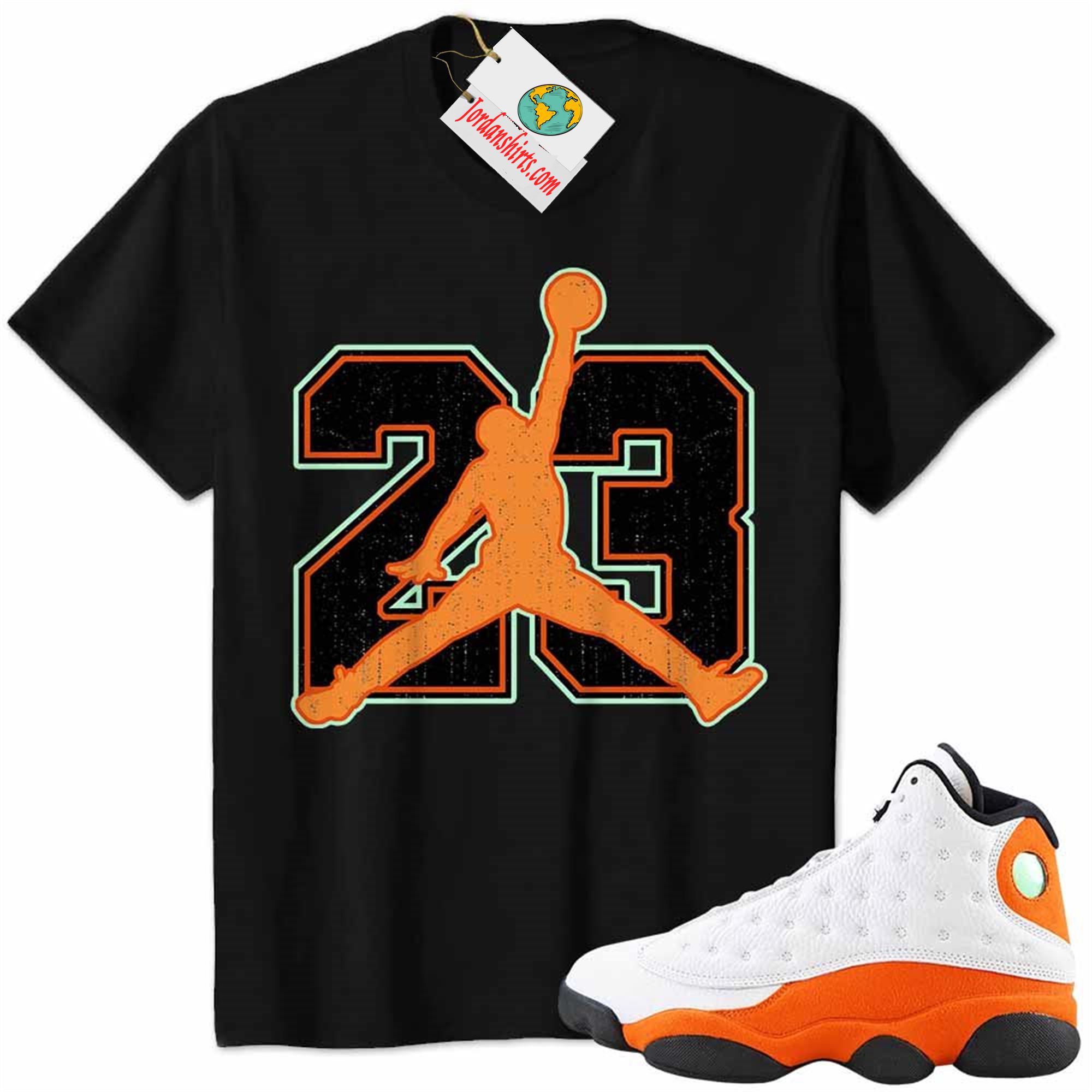 Jordan 13 Shirt, Jordan 13 Starfish Shirt Jumpman No23 Black Full Size Up To 5xl