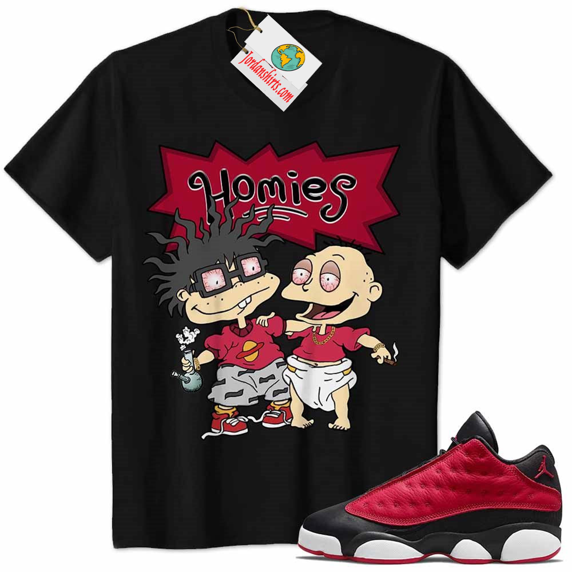 Jordan 13 Shirt, Jordan 13 Very Berry Shirt Hommies Tommy Pickles Chuckie Finster Rugrats Black Full Size Up To 5xl
