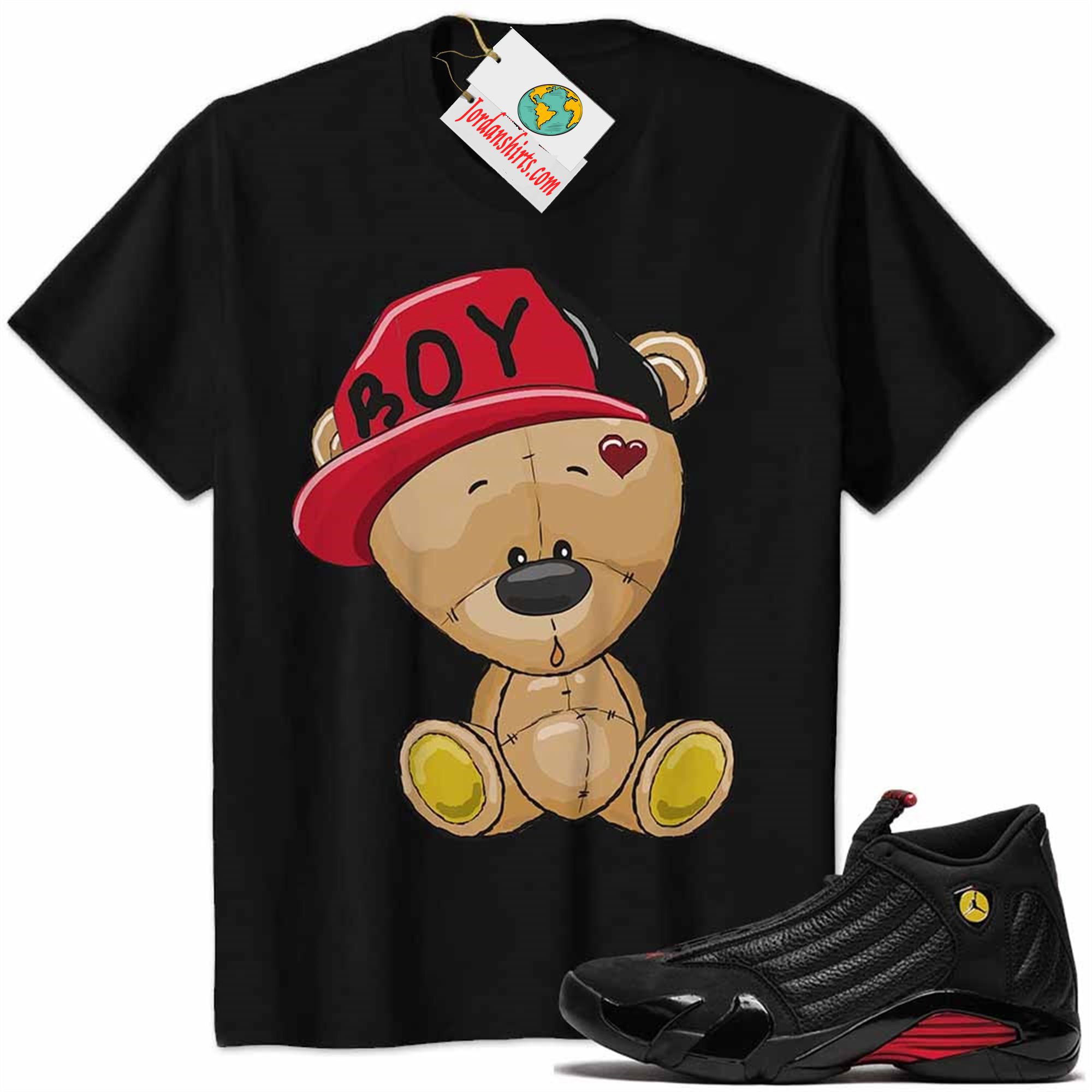 Jordan 14 Shirt, Jordan 14 Last Shot Shirt Cute Baby Teddy Bear Black Size Up To 5xl