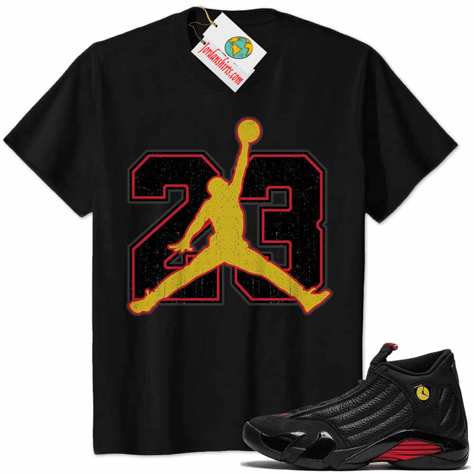 Jordan 14 Shirt, Jordan 14 Last Shot Shirt Jumpman No23 Black Full Size Up To 5xl