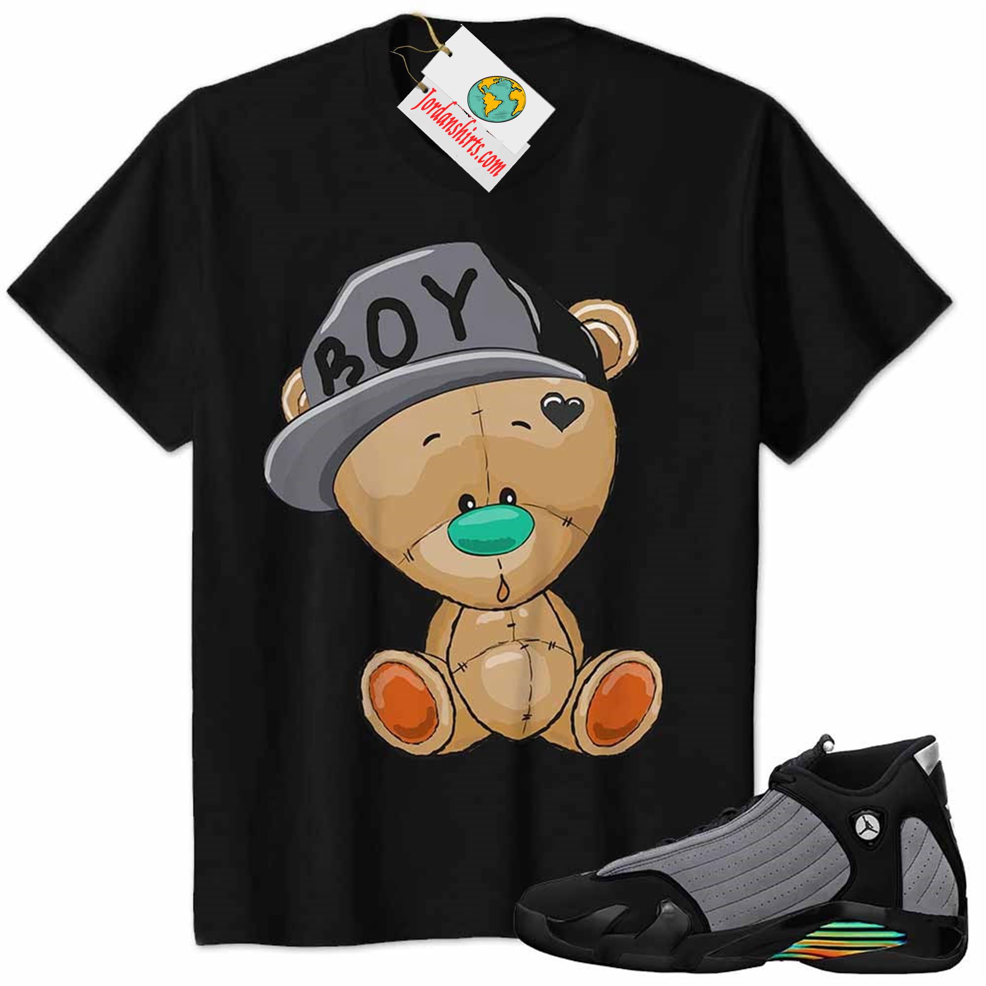 Jordan 14 Shirt, Jordan 14 Particle Grey Shirt Cute Baby Teddy Bear Black Full Size Up To 5xl