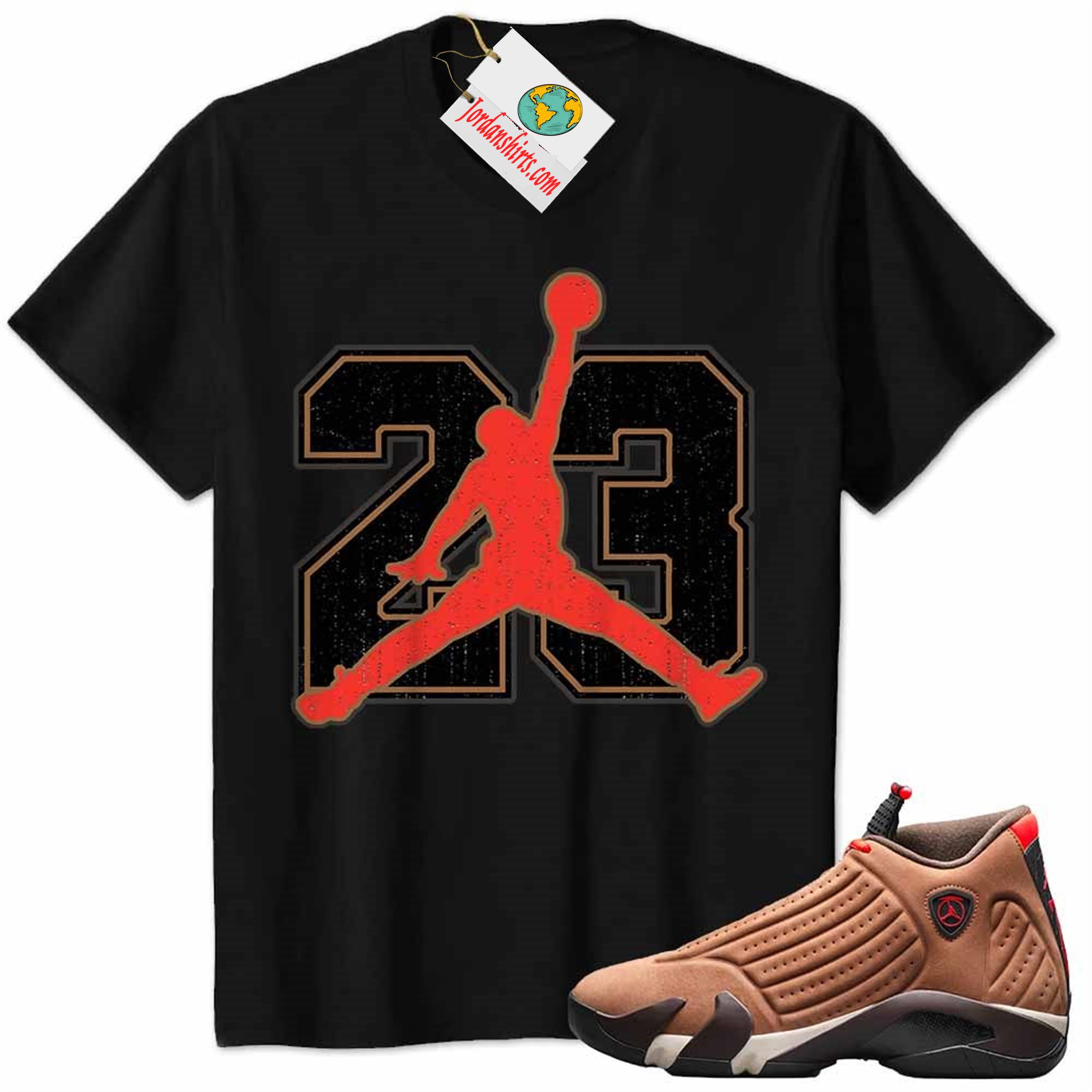 Jordan 14 Shirt, Jordan 14 Winterized Shirt Jumpman No23 Black Size Up To 5xl