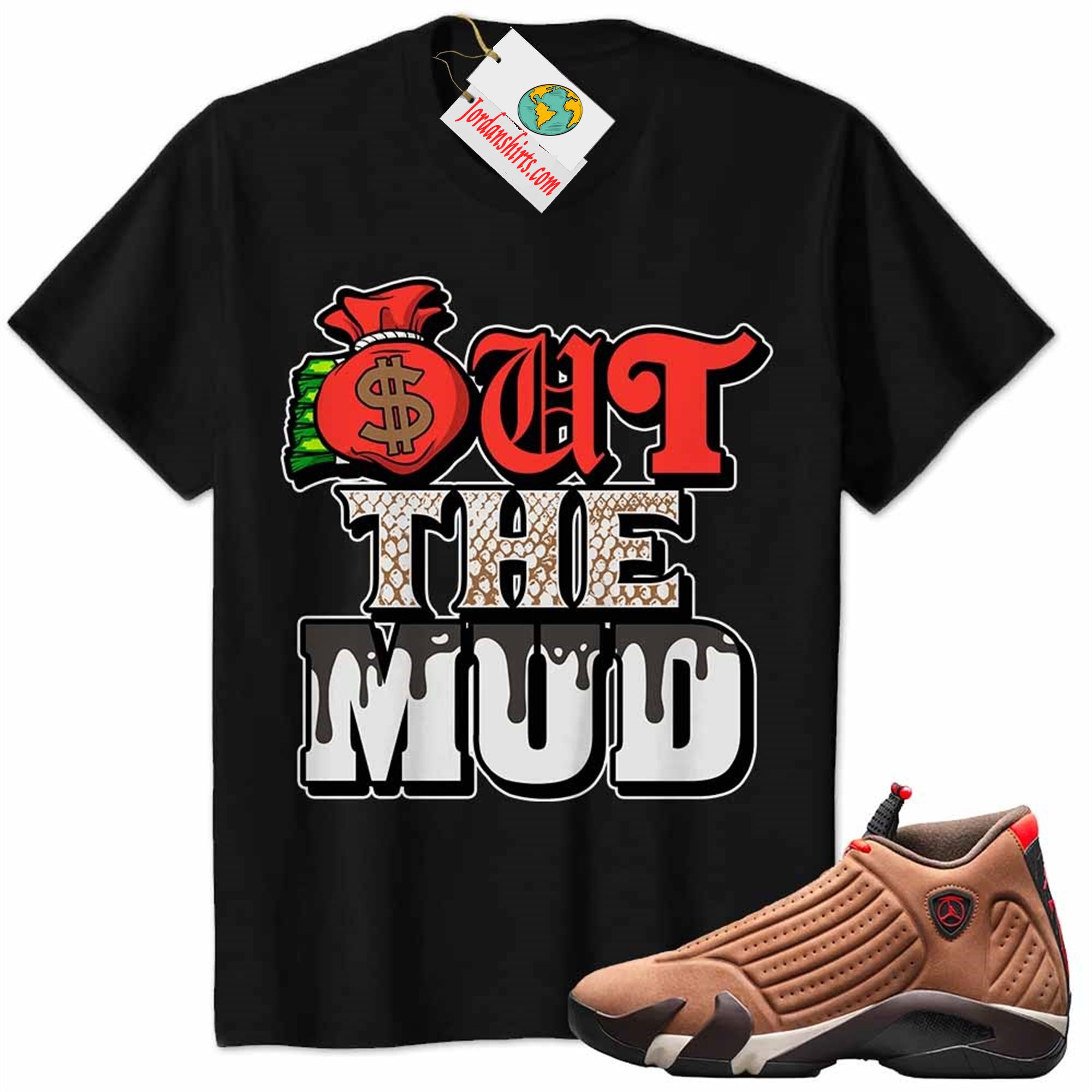 Jordan 14 Shirt, Jordan 14 Winterized Shirt Out The Mud Money Bag Black Size Up To 5xl