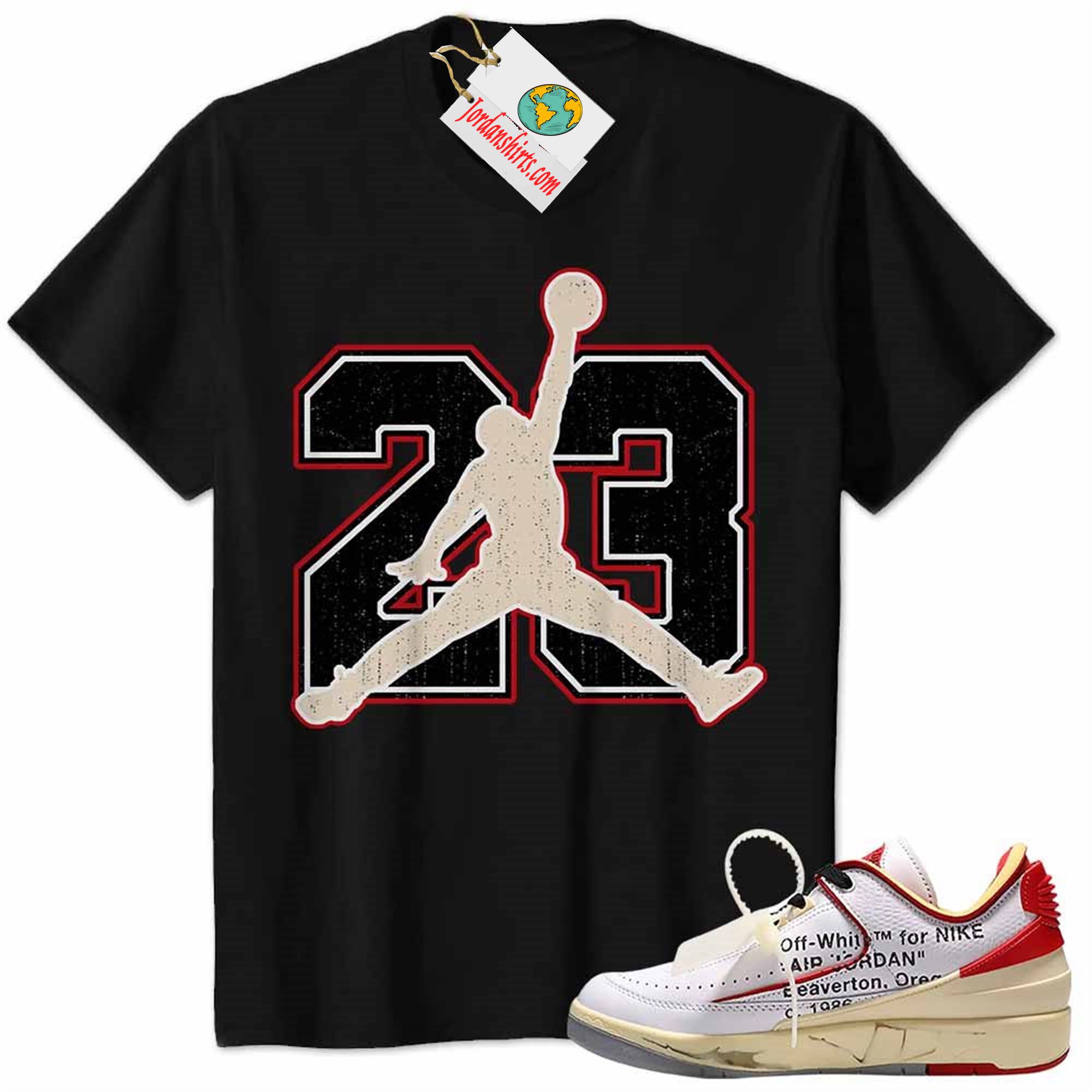 Jordan 2 Shirt, Jordan 2 Low White Red Off-white Shirt Jumpman No23 Black Plus Size Up To 5xl
