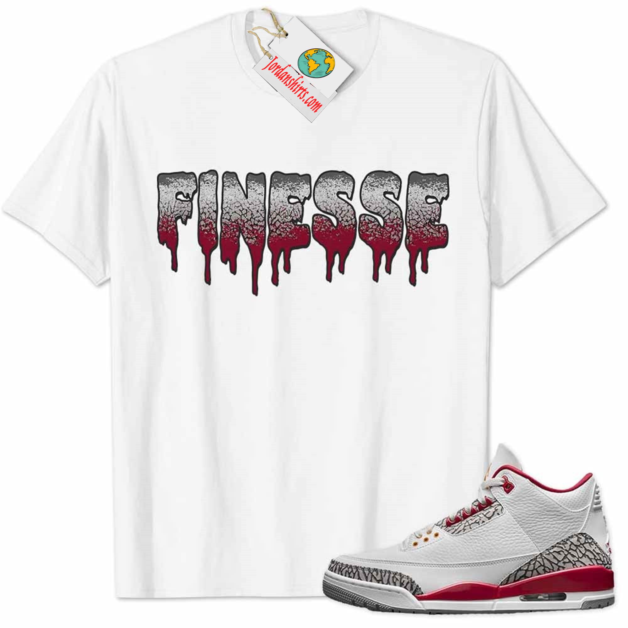 Jordan 3 Shirt, Jordan 3 Cardinal Red Shirt Finesse Drip White Size Up To 5xl