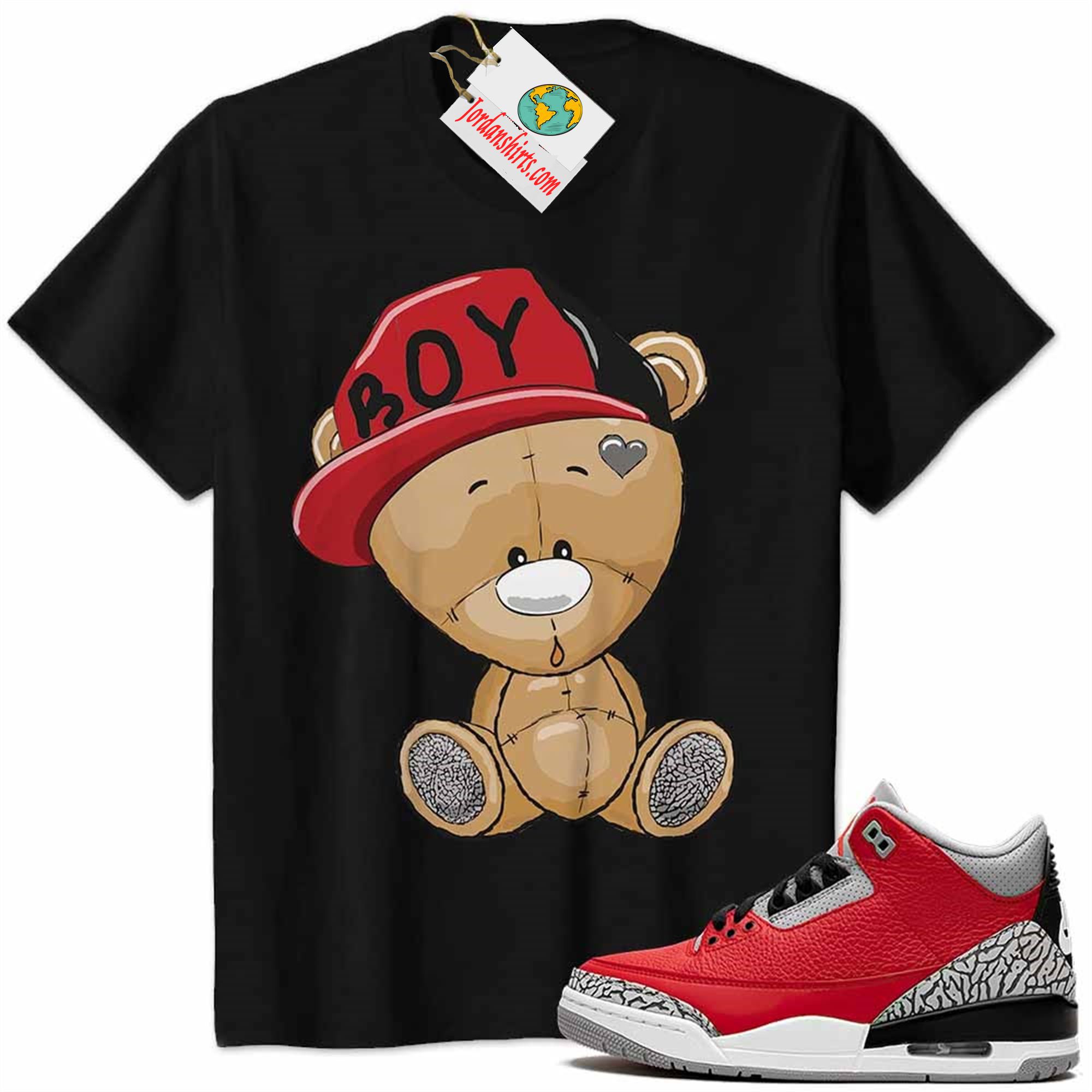 Jordan 3 Shirt, Jordan 3 Cement Shirt Cute Baby Teddy Bear Black Full Size Up To 5xl