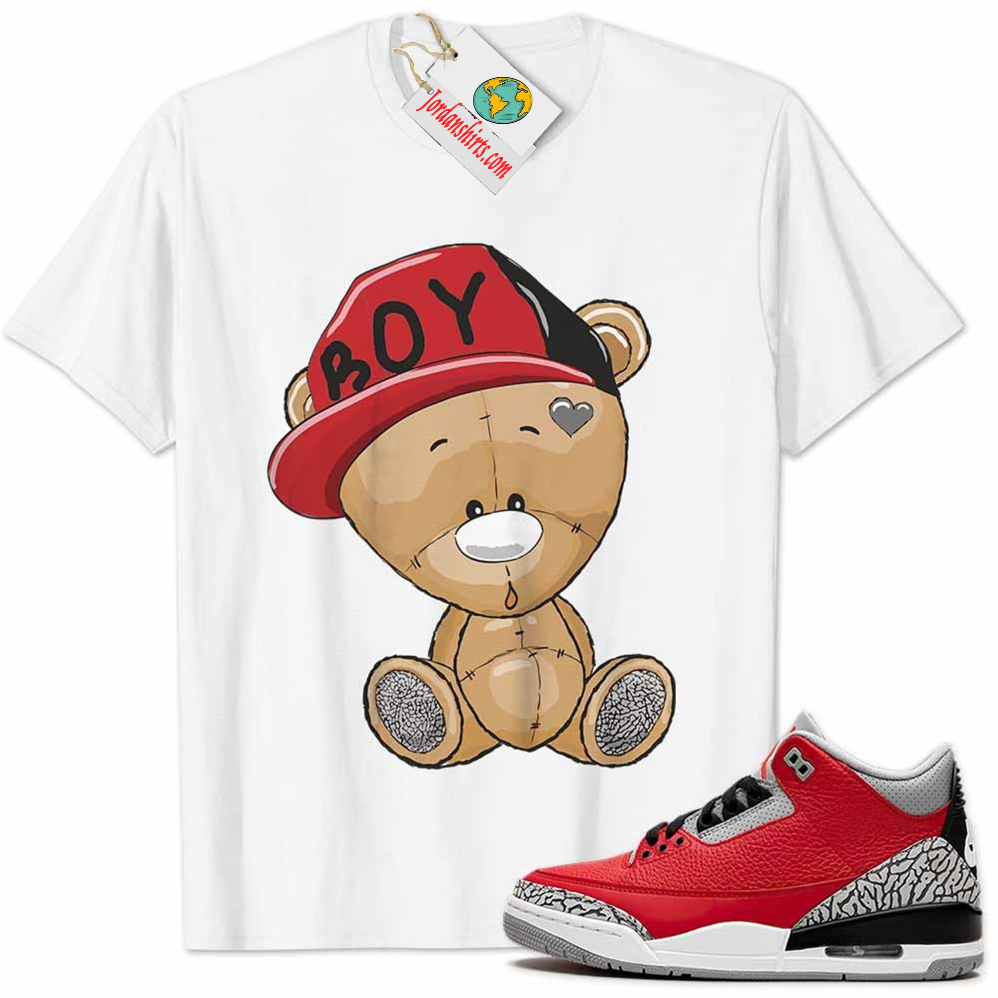 Jordan 3 Shirt, Jordan 3 Cement Shirt Cute Baby Teddy Bear White Size Up To 5xl