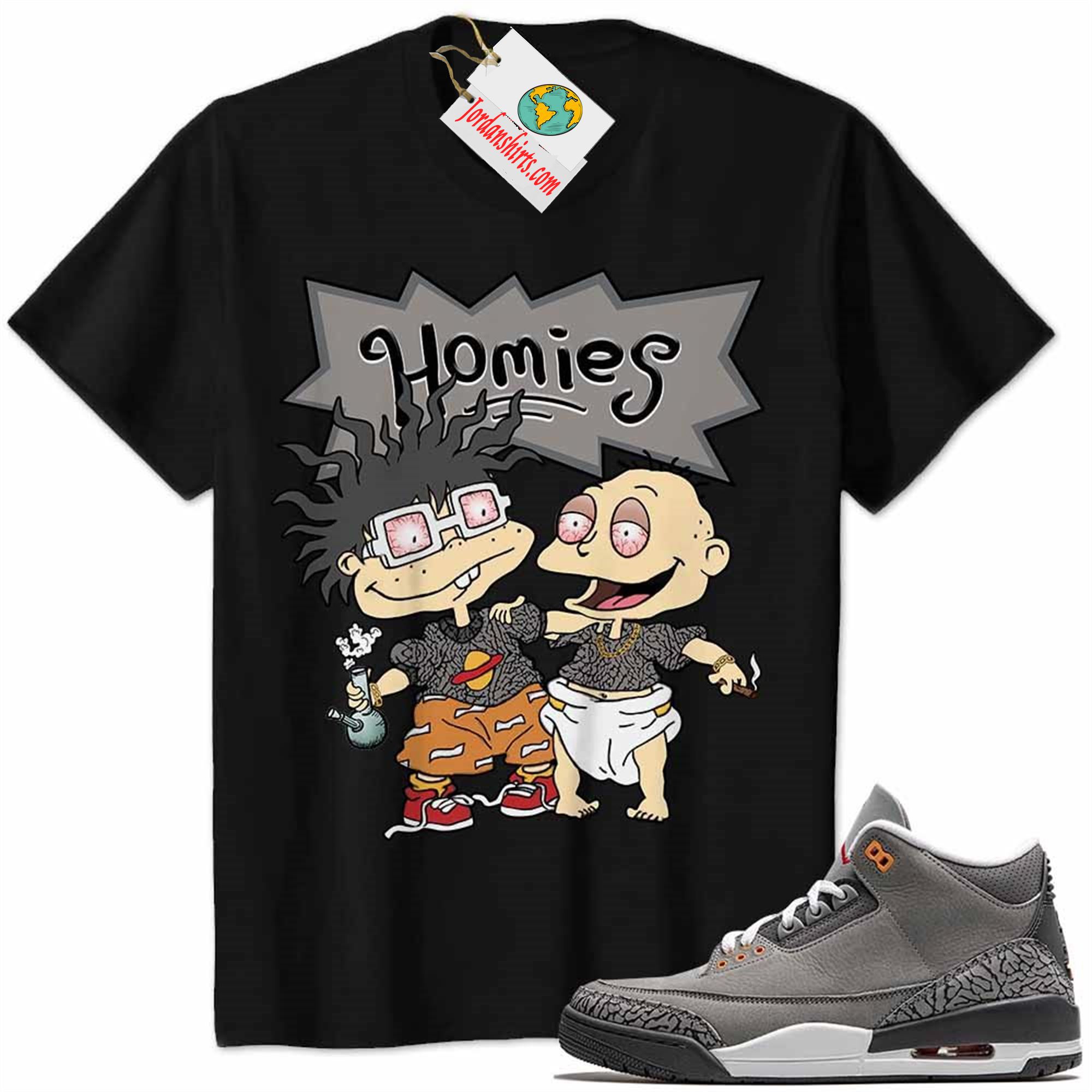 Jordan 3 Shirt, Jordan 3 Cool Grey Shirt Hommies Tommy Pickles Chuckie Finster Rugrats Black Size Up To 5xl