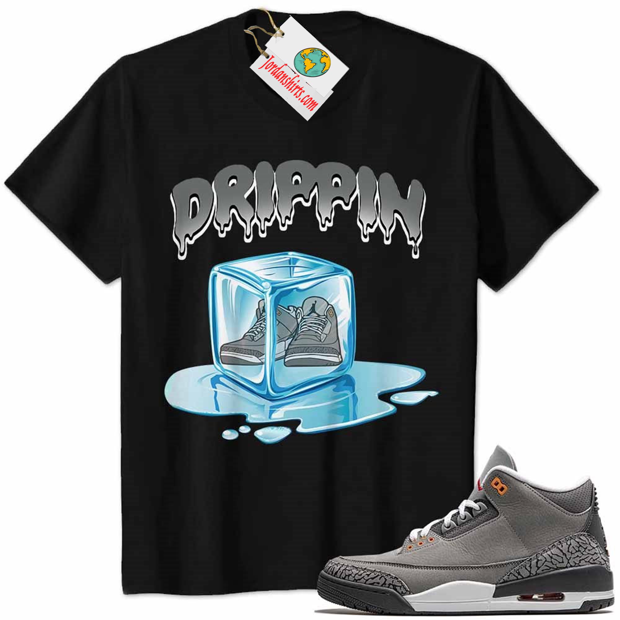 Jordan 3 Shirt, Jordan 3 Cool Grey Shirt Ice Cube Melting Black Size Up To 5xl