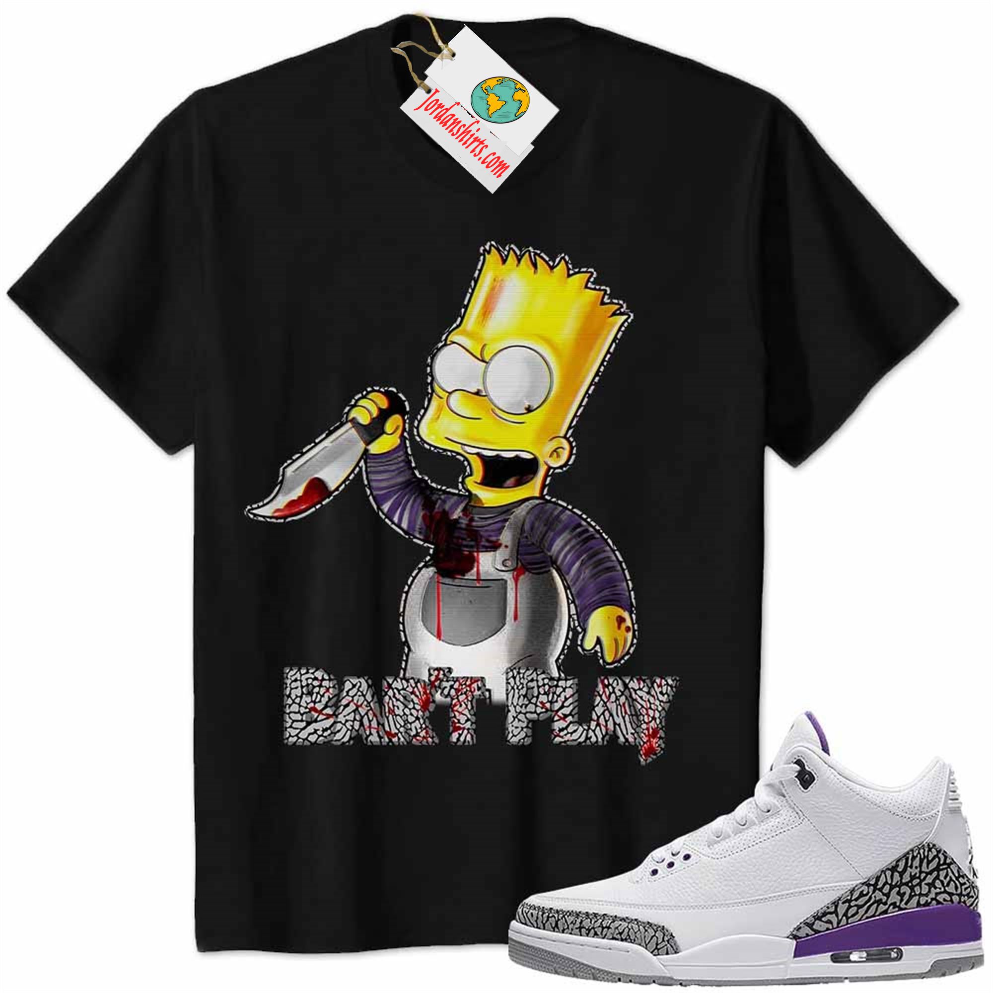 Jordan 3 Shirt, Jordan 3 Dark Iris Shirt Shirt Bart Chucky Simpson Wanna Play Black Plus Size Up To 5xl
