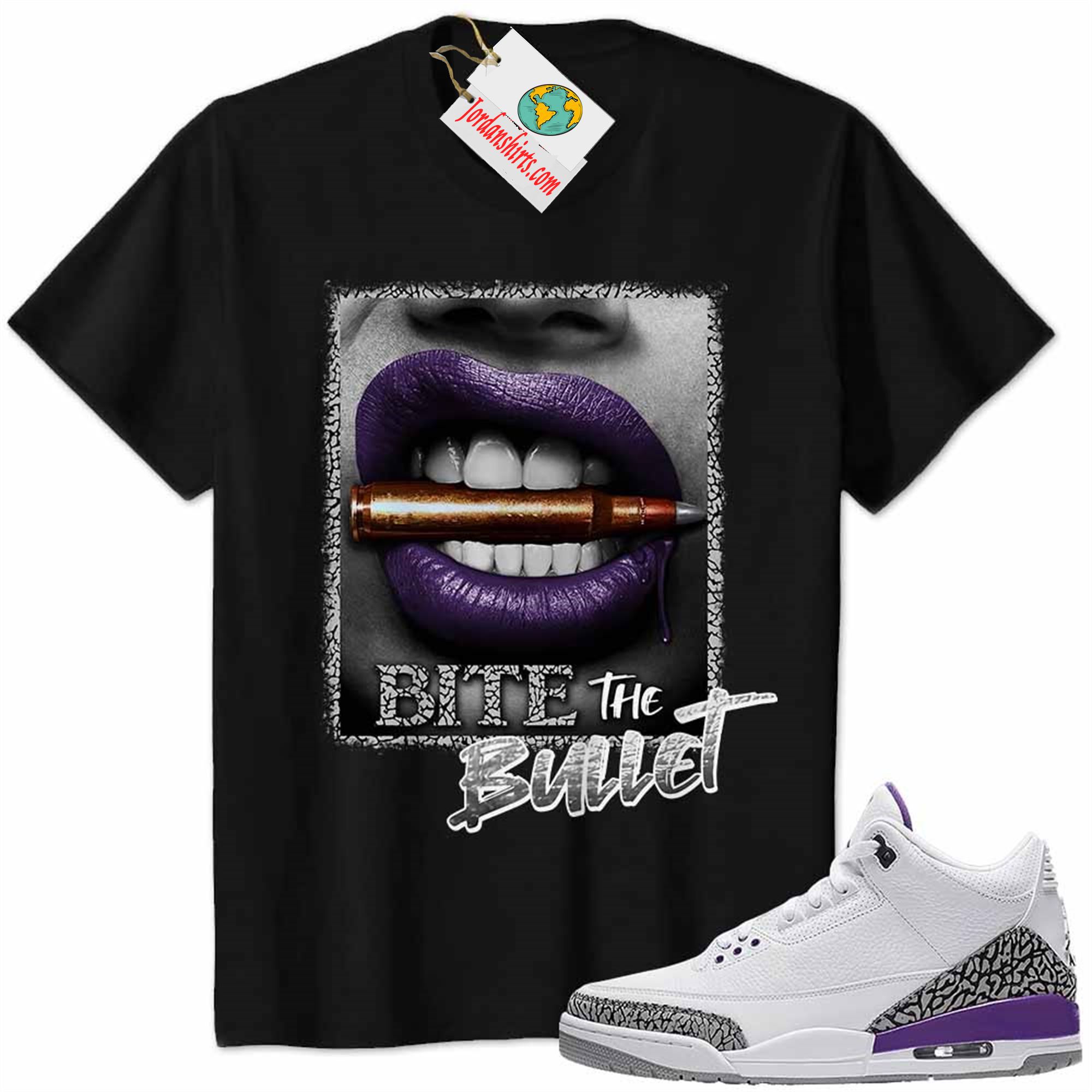 Jordan 3 Shirt, Jordan 3 Dark Iris Shirt Shirt Bite The Bullet Sexy Girl Black Plus Size Up To 5xl