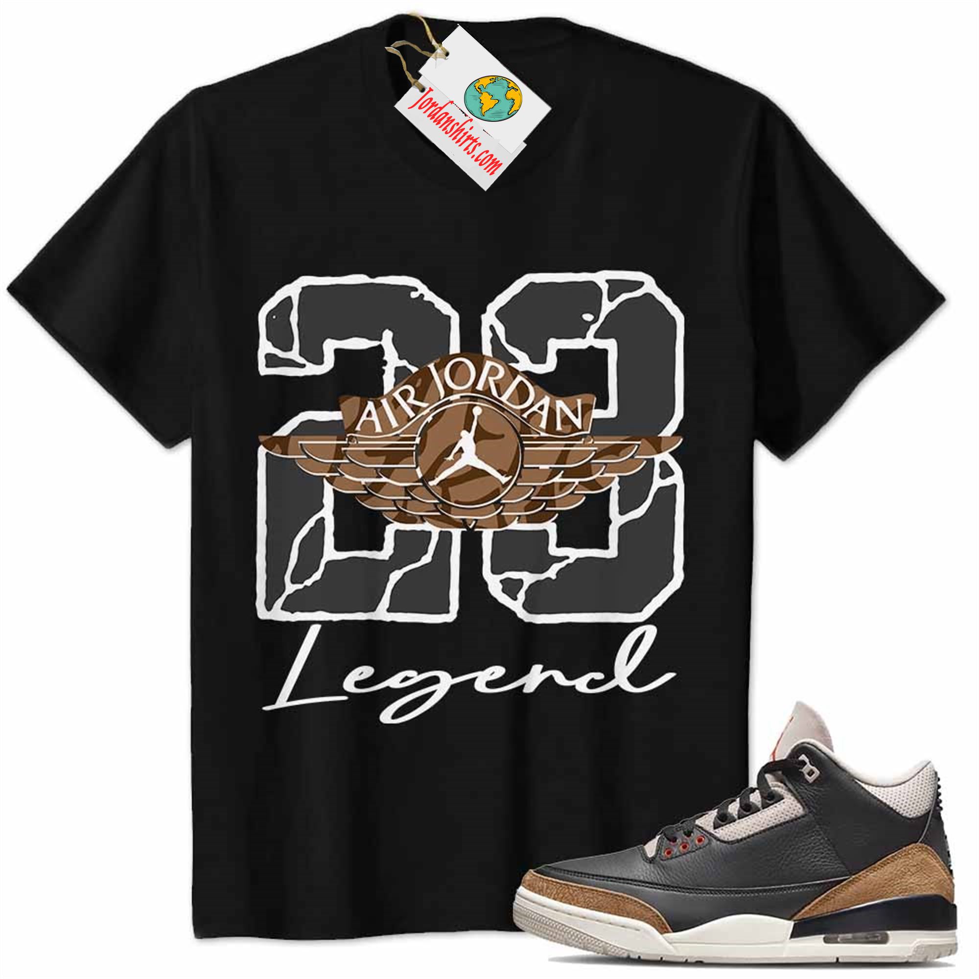 Jordan 3 Shirt, Jordan 3 Desert Elephant Shirt Shirt 23 Jordan Number Legend Black Plus Size Up To 5xl