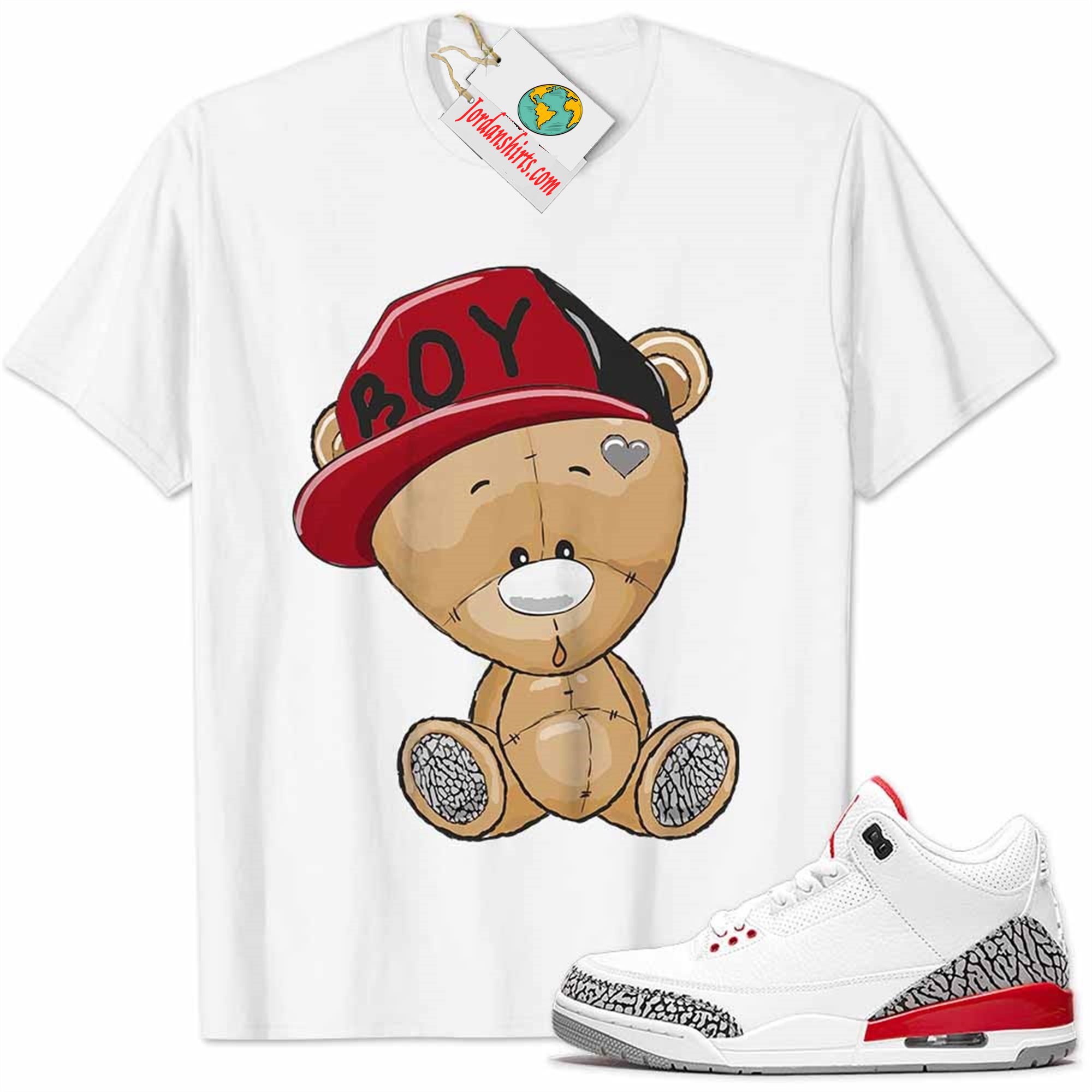 Jordan 3 Shirt, Jordan 3 Katrina Shirt Cute Baby Teddy Bear White Full Size Up To 5xl