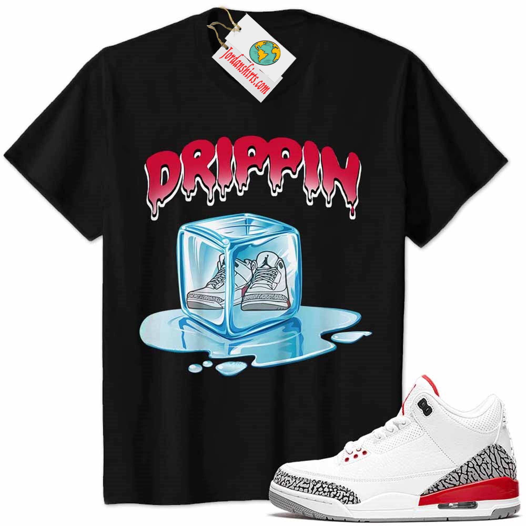 Jordan 3 Shirt, Jordan 3 Katrina Shirt Ice Cube Melting Black Size Up To 5xl