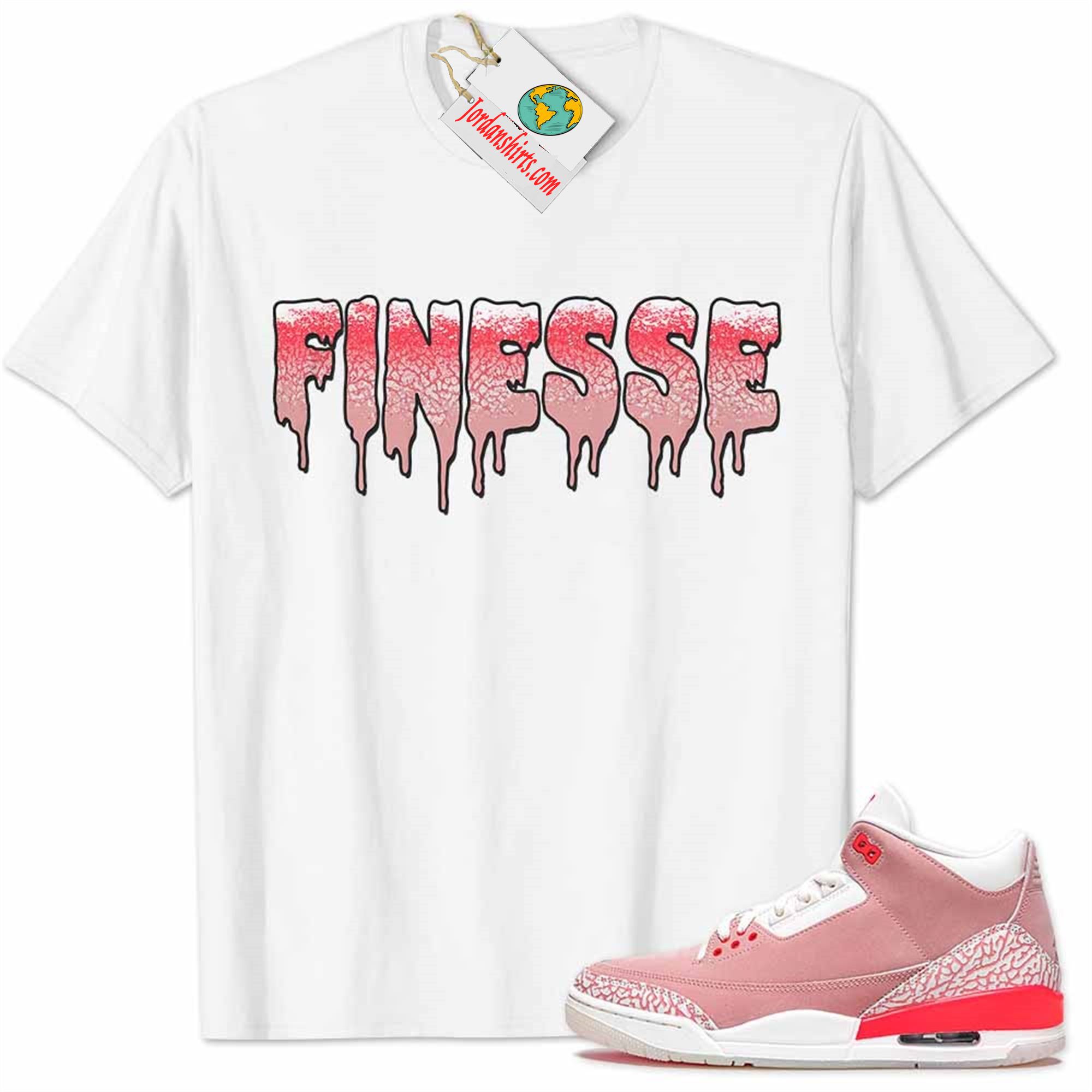 Jordan 3 Shirt, Jordan 3 Rust Pink Shirt Finesse Drip White Plus Size Up To 5xl