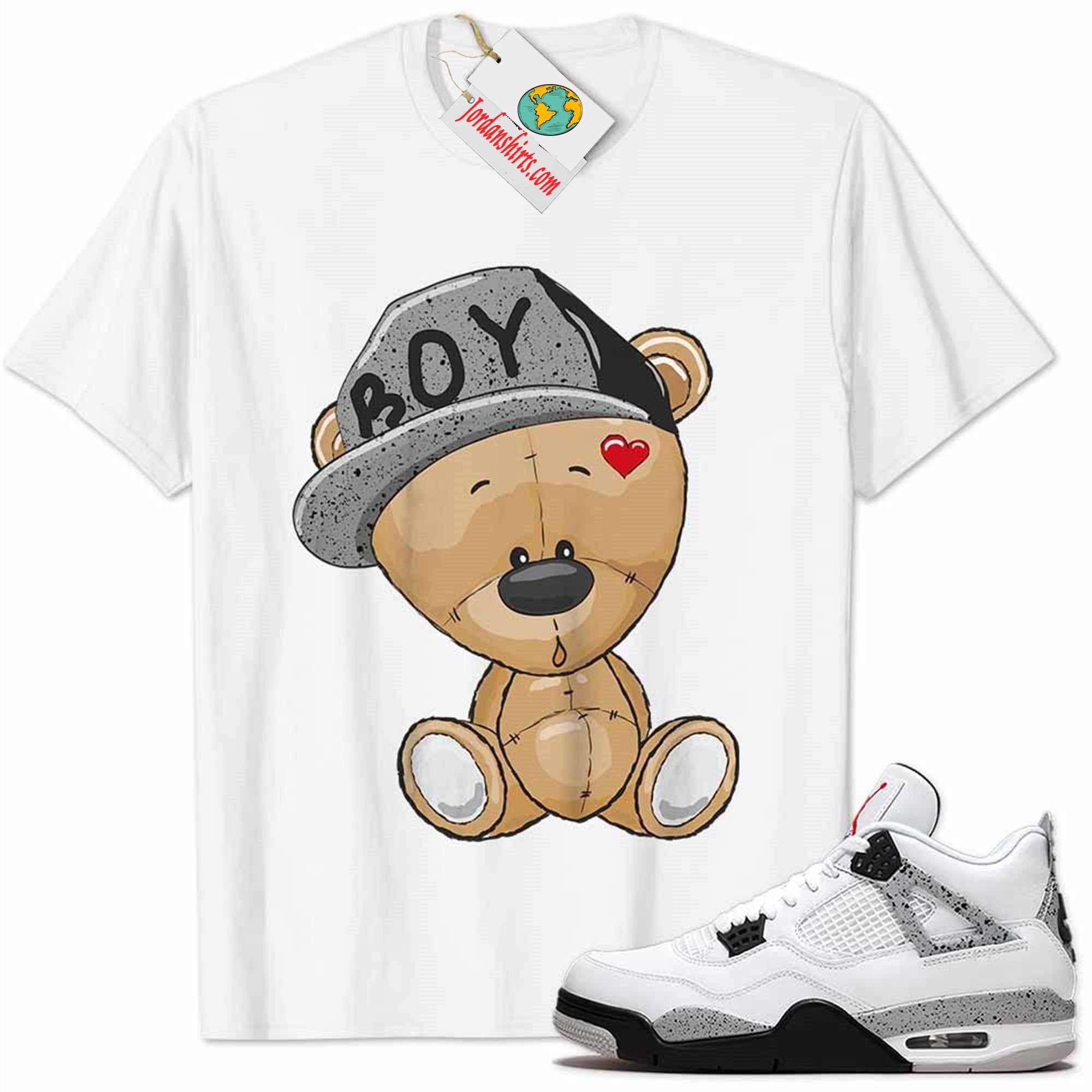 Jordan 4 Shirt, Jordan 4 Cement Shirt Cute Baby Teddy Bear White Size Up To 5xl
