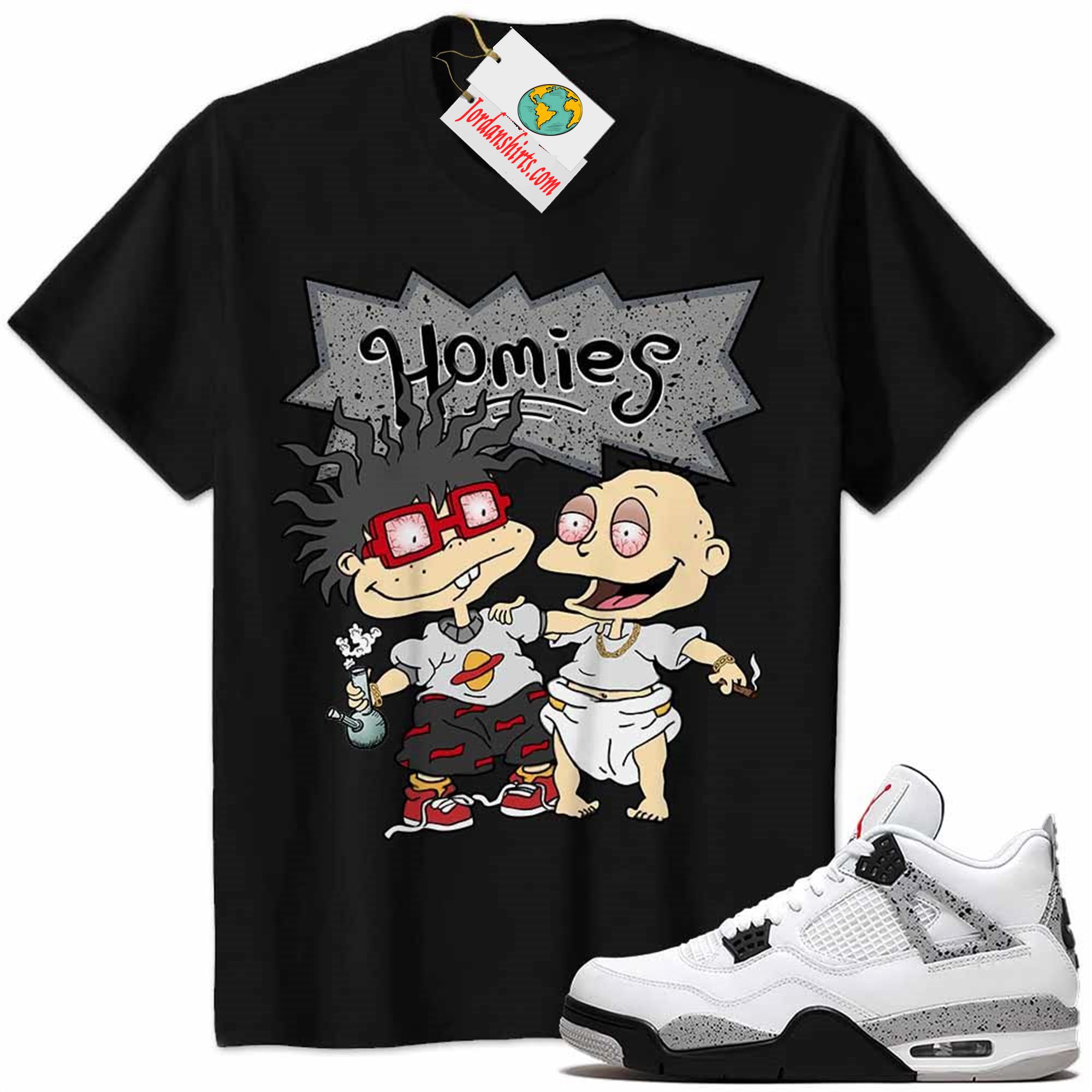 Jordan 4 Shirt, Jordan 4 Cement Shirt Hommies Tommy Pickles Chuckie Finster Rugrats Black Full Size Up To 5xl