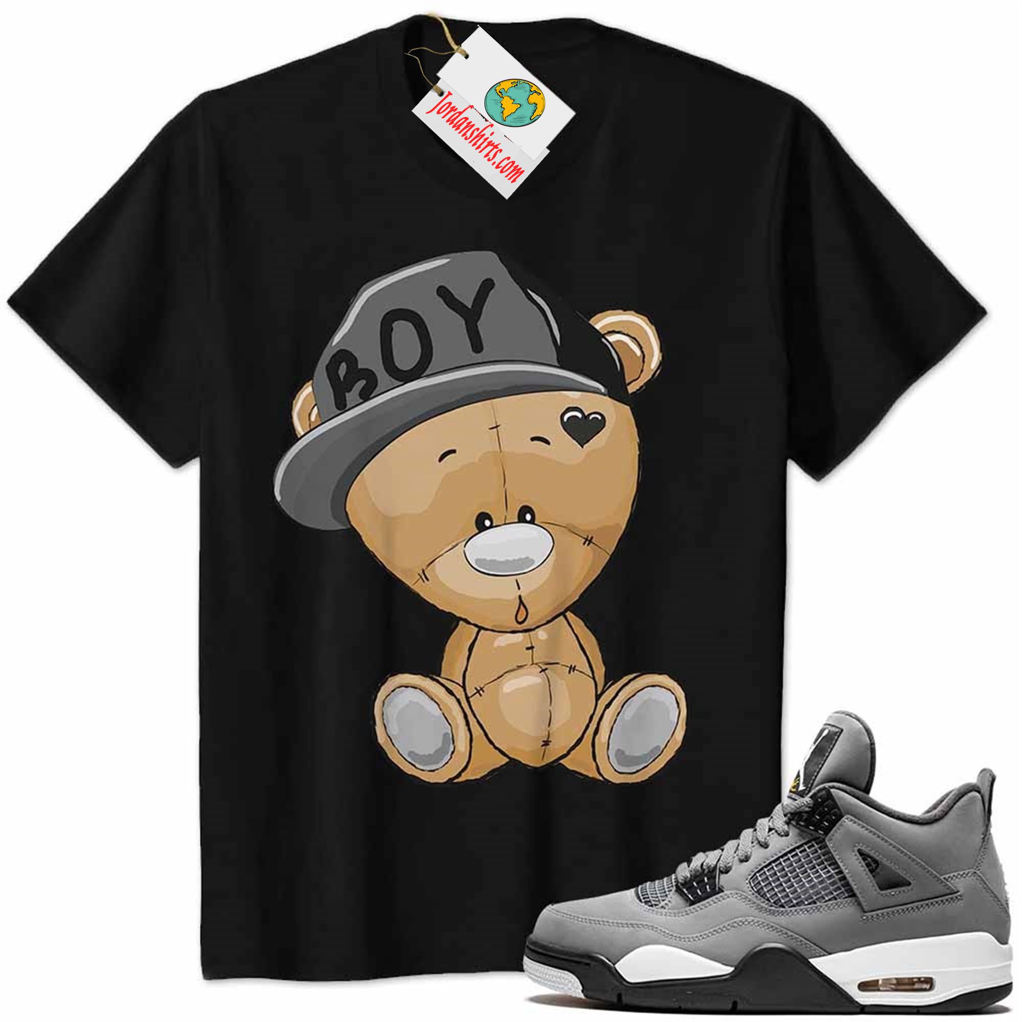 Jordan 4 Shirt, Jordan 4 Cool Grey Shirt Cute Baby Teddy Bear Black Size Up To 5xl