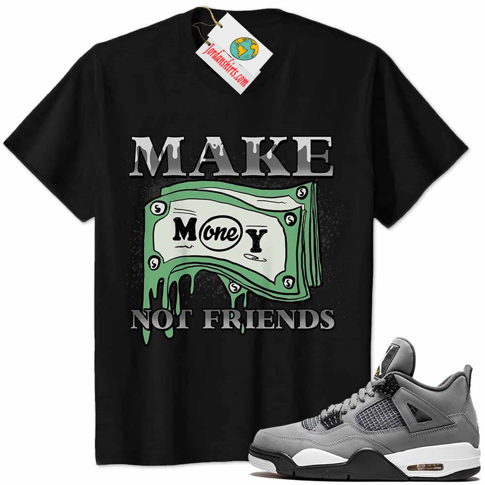 Jordan 4 Shirt, Jordan 4 Cool Grey Shirt Make Money Graffiti Black Full Size Up To 5xl