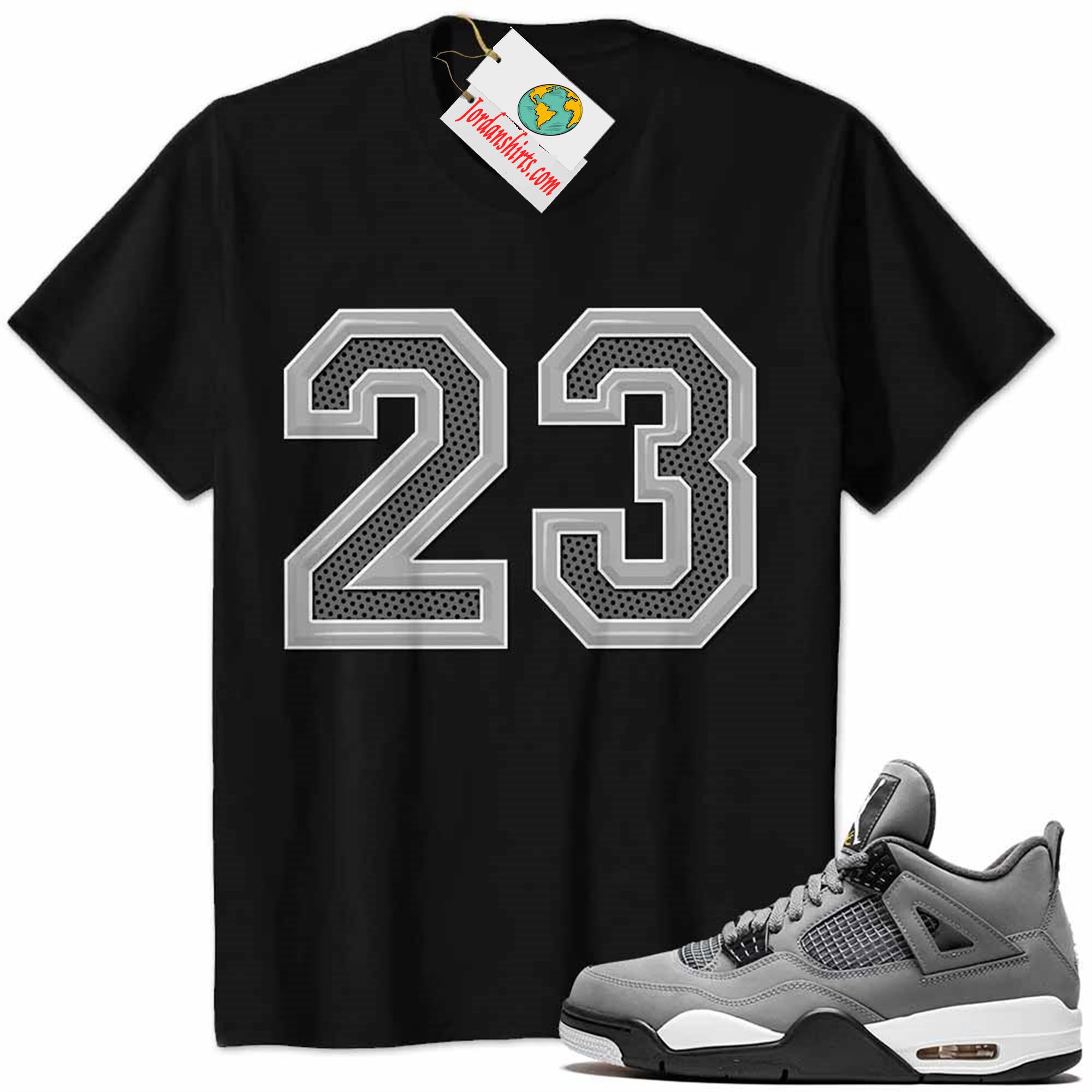Jordan 4 Shirt, Jordan 4 Cool Grey Shirt Michael Jordan Number 23 Black Full Size Up To 5xl