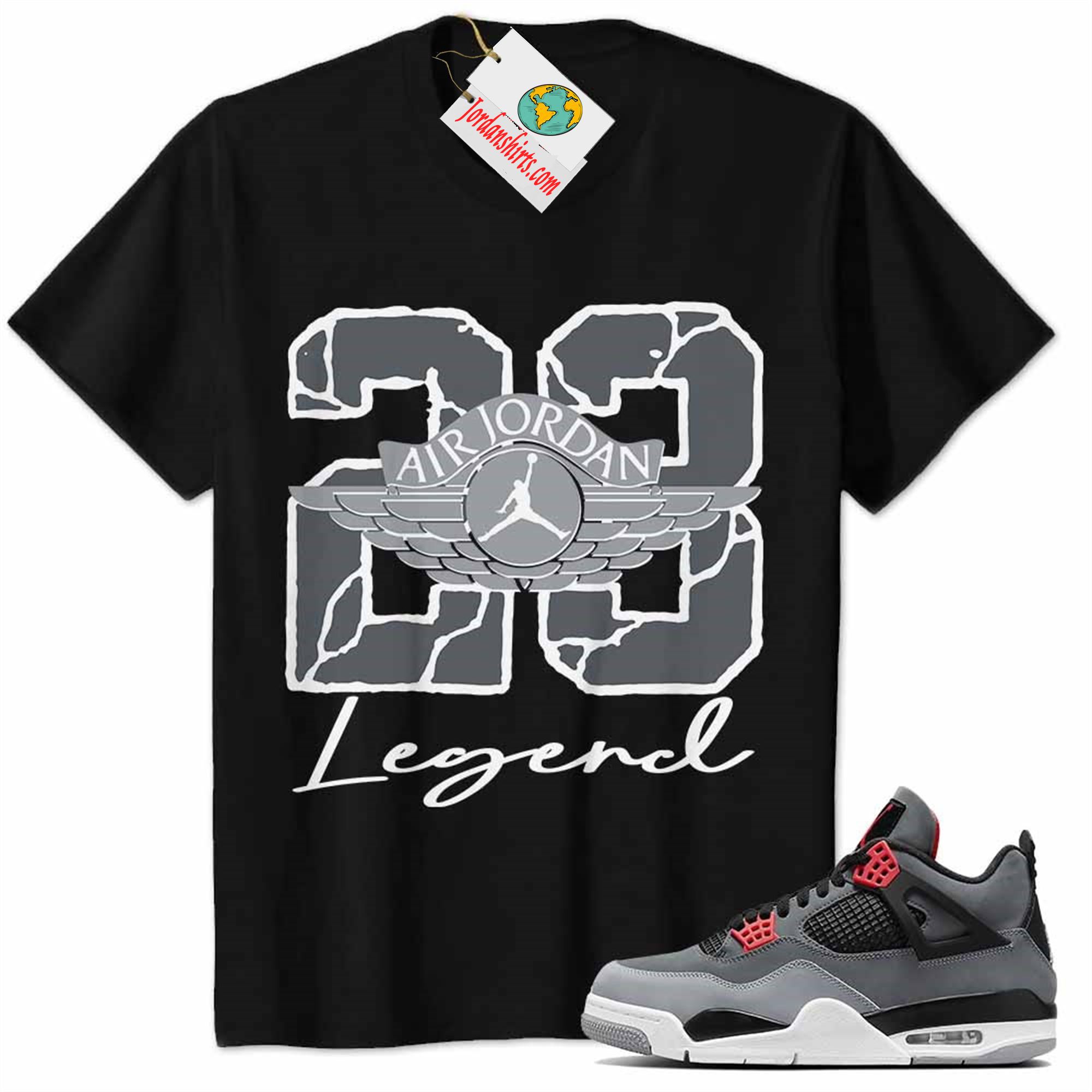 Jordan 4 Shirt, Jordan 4 Infrared 23 Shirt Shirt 23 Jordan Number Legend Black Full Size Up To 5xl
