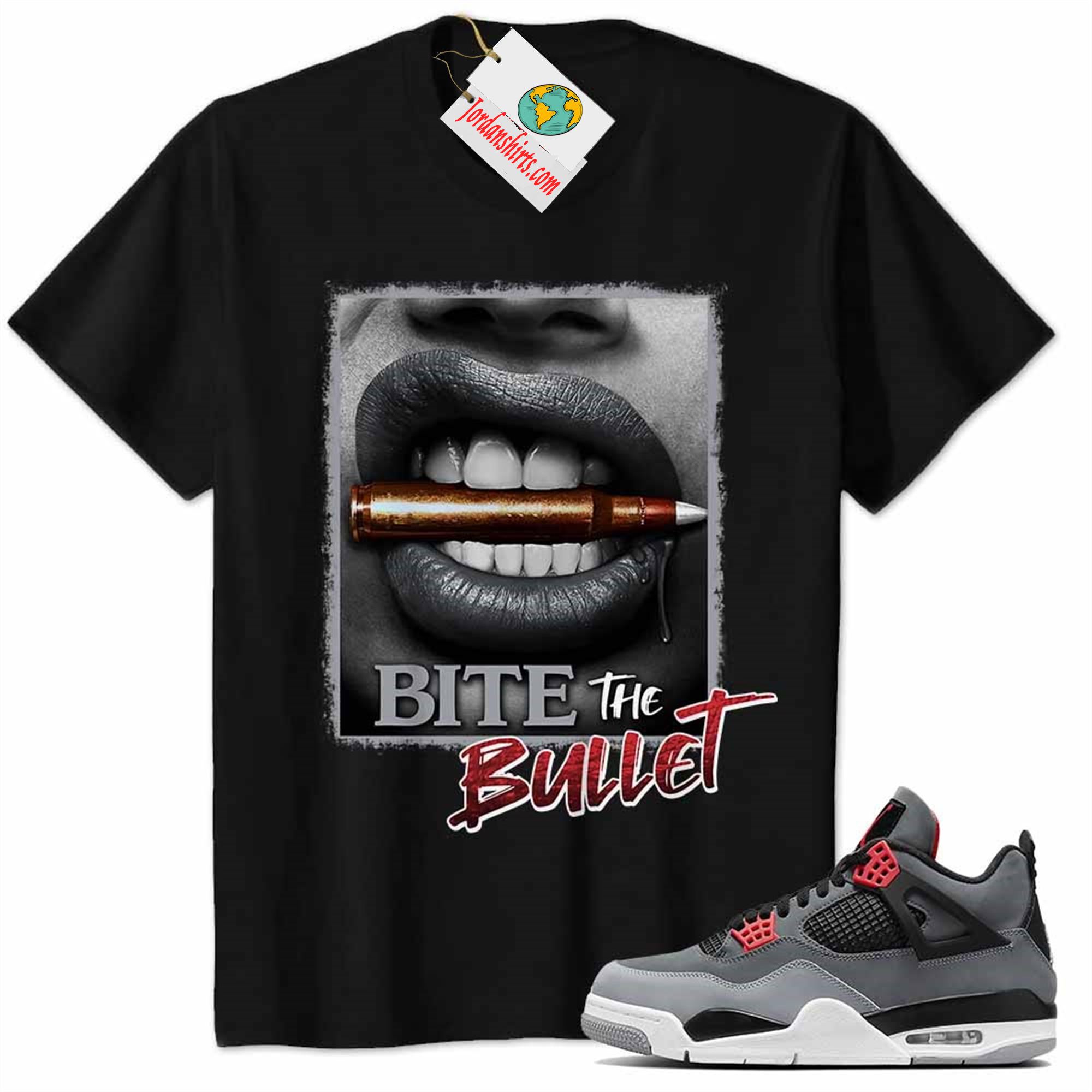 Jordan 4 Shirt, Jordan 4 Infrared 23 Shirt Shirt Bite The Bullet Sexy Girl Black Plus Size Up To 5xl