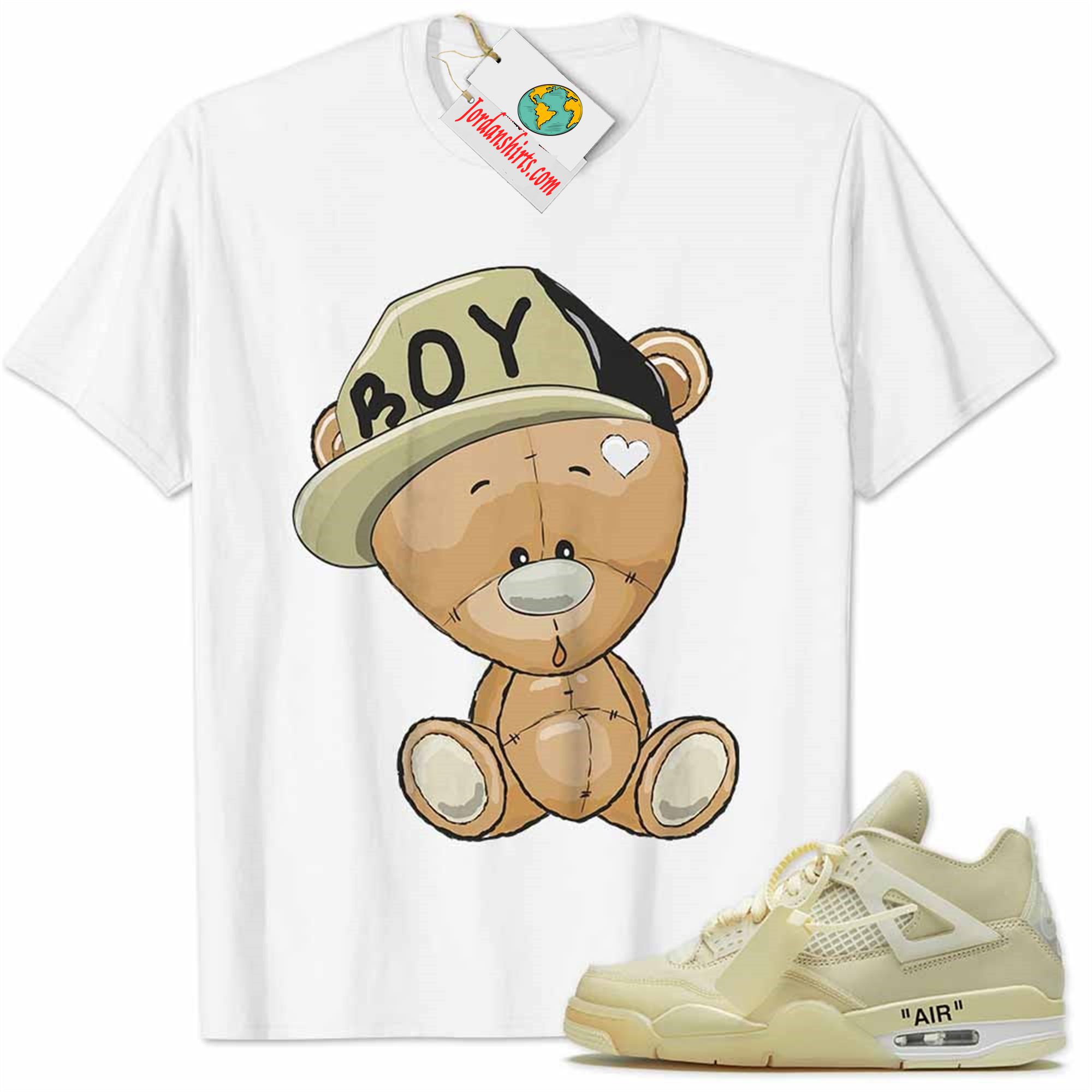 Jordan 4 Shirt, Jordan 4 Off-white Sail Shirt Cute Baby Teddy Bear White Full Size Up To 5xl
