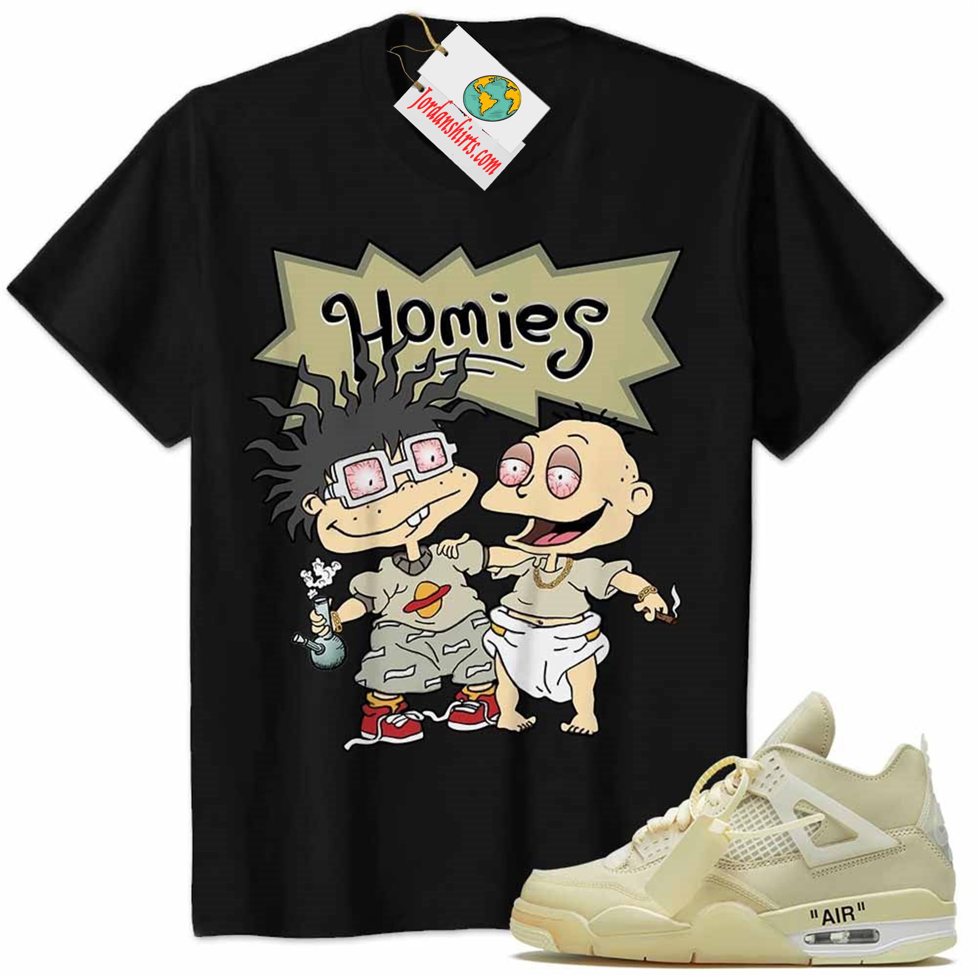 Jordan 4 Shirt, Jordan 4 Off-white Sail Shirt Hommies Tommy Pickles Chuckie Finster Rugrats Black Plus Size Up To 5xl