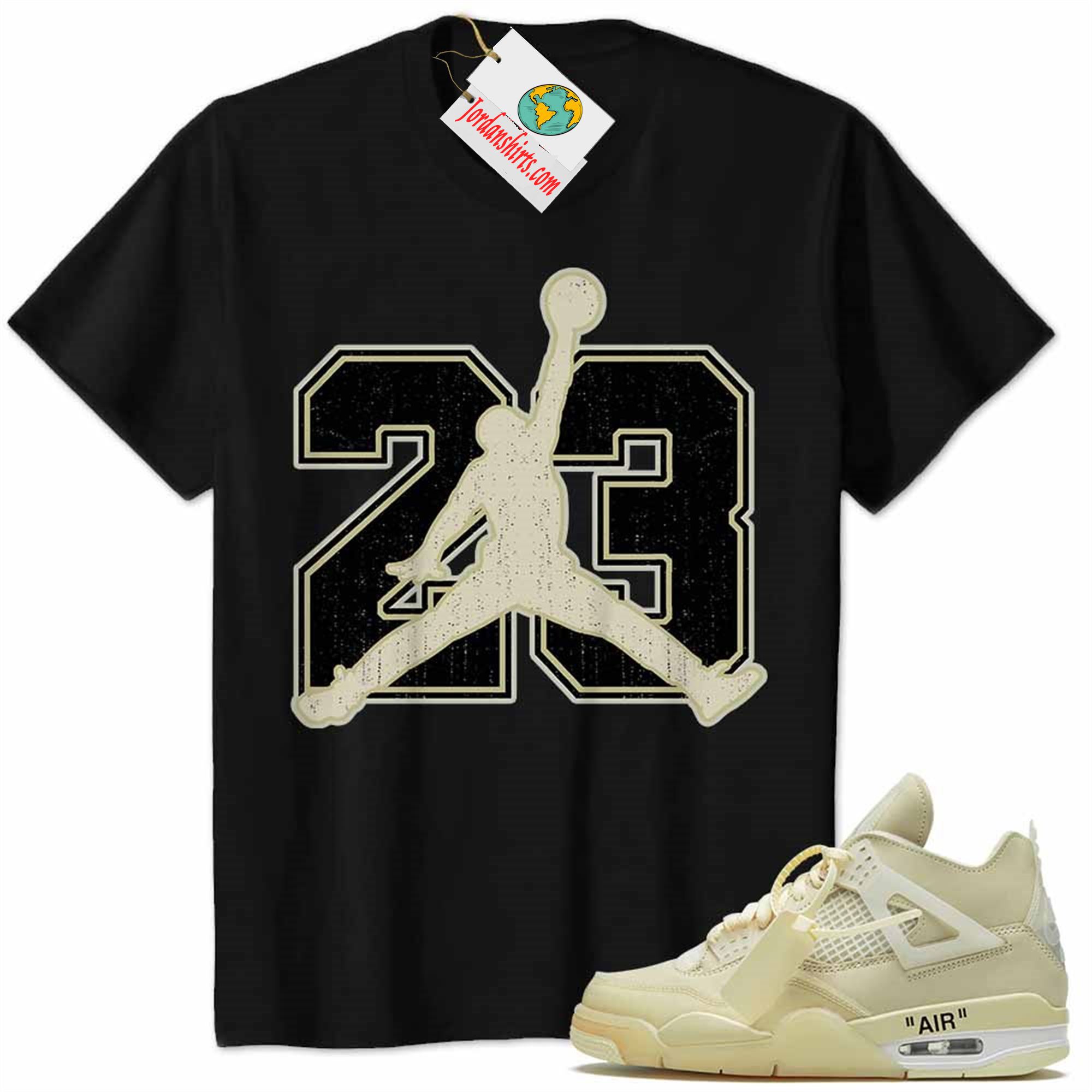 Jordan 4 Shirt, Jordan 4 Off-white Sail Shirt Jumpman No23 Black Size Up To 5xl