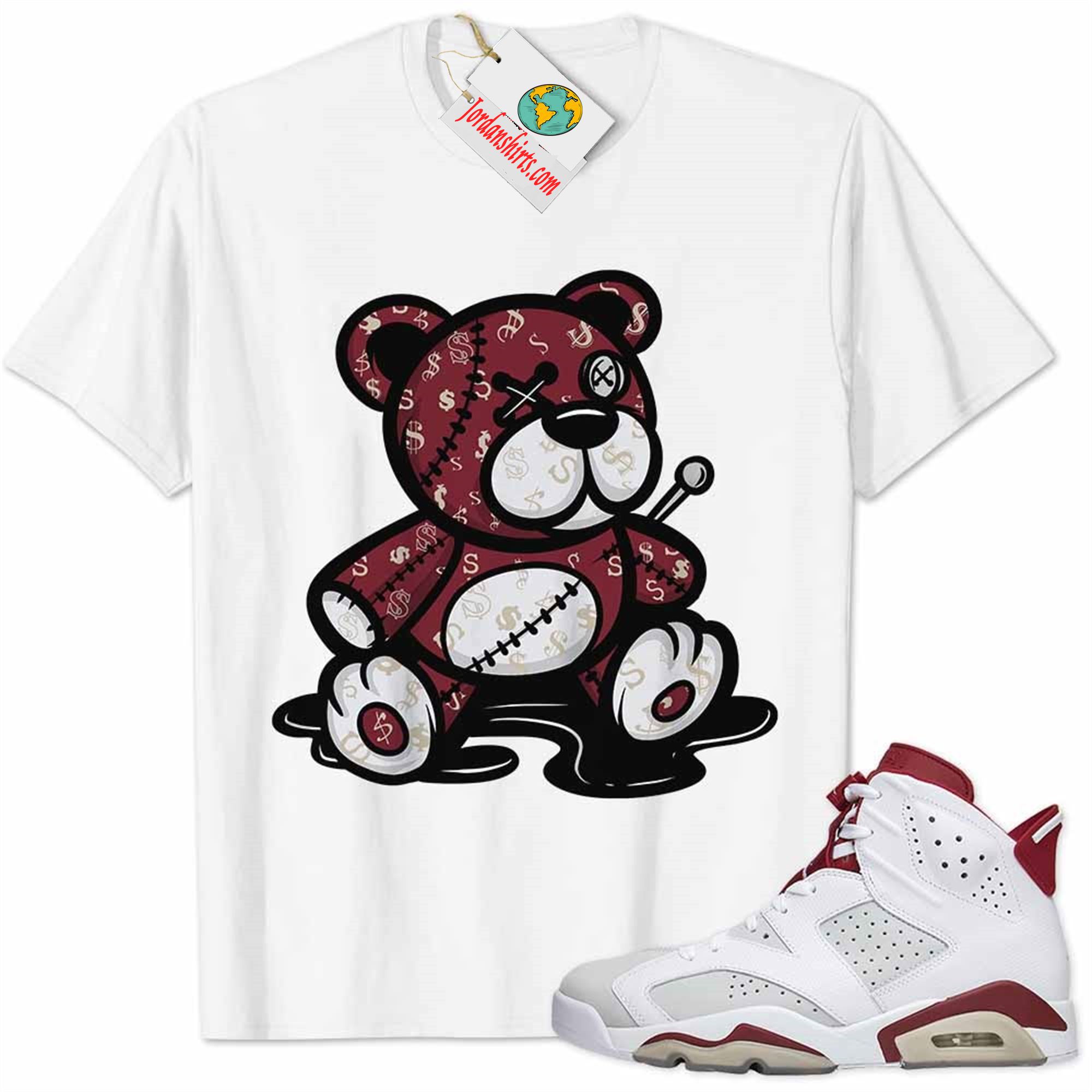Jordan 6 Shirt, Jordan 6 Alternate Shirt Teddy Bear All Money In White Full Size Up To 5xl