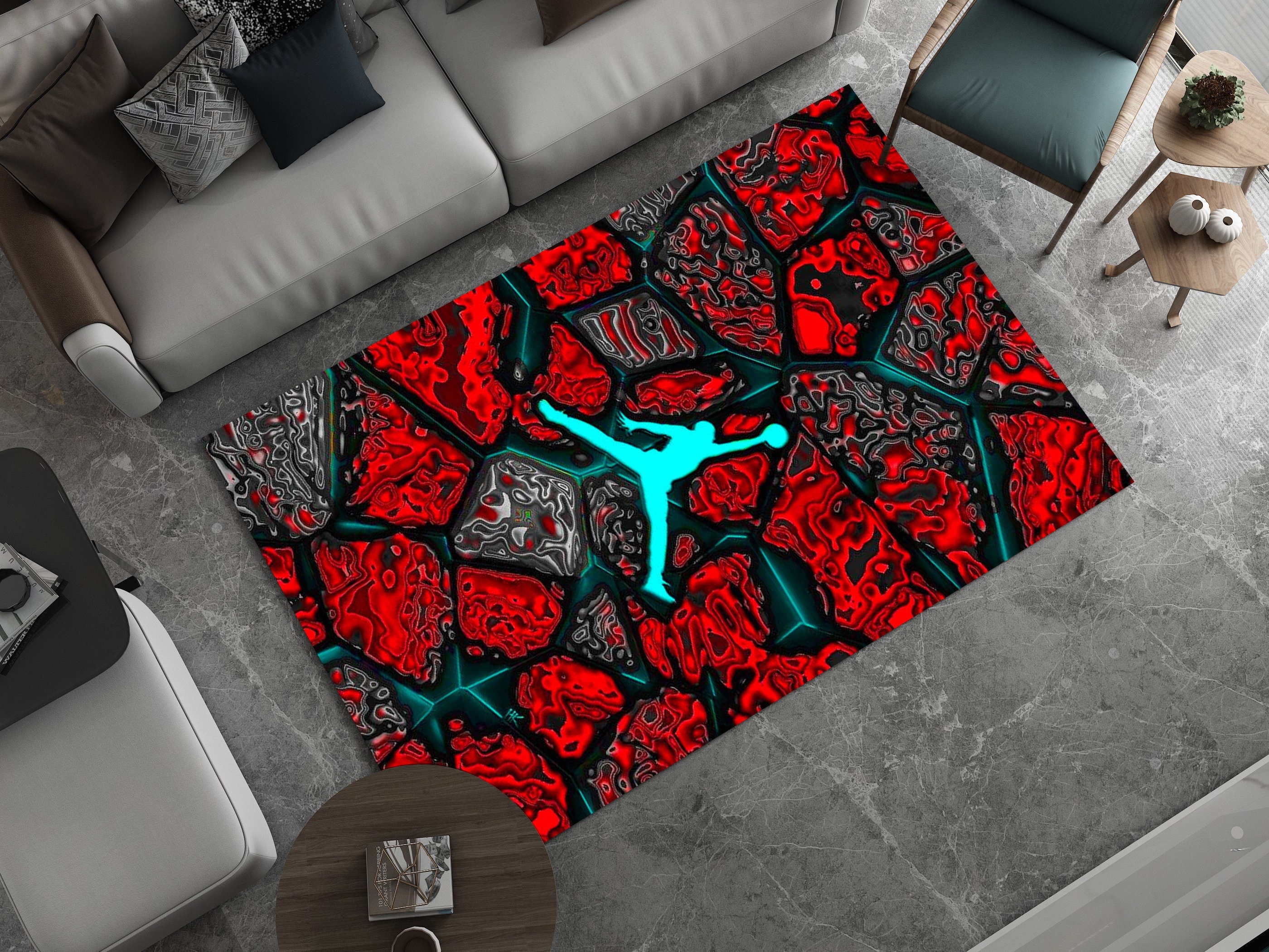 Square Rug 2022| Jordan Air Sneaker Hyperbeast Basketball Carpet Personalized Carpet Giftcustomizable Rug For Decorationfan Carpet Area Rugsneaker Rug - Jordan Area Rug