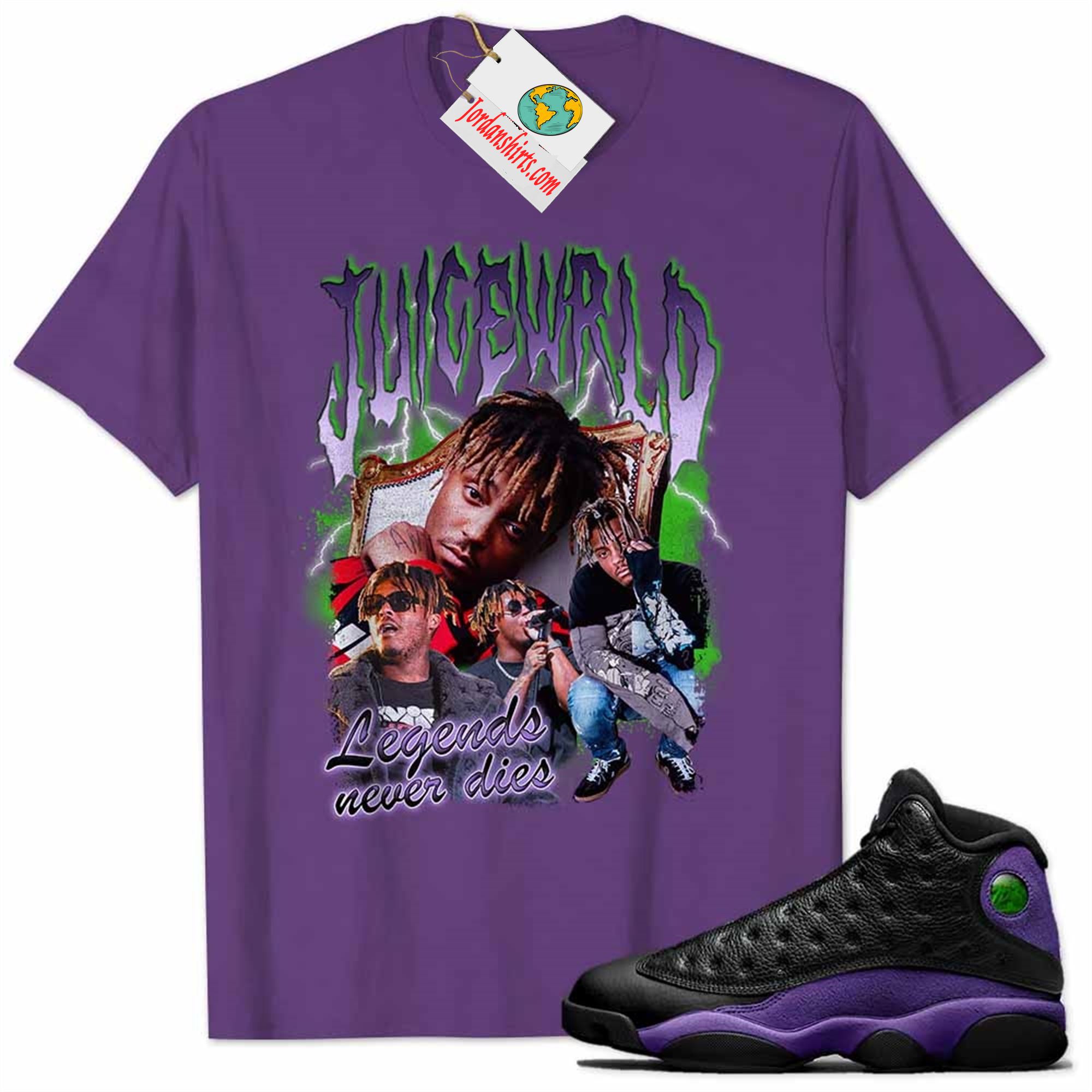 Jordan 13 Shirt, Juice Wrld Rapper Vintage 90s Purple Air Jordan 13 Court Purple 13s Plus Size Up To 5xl