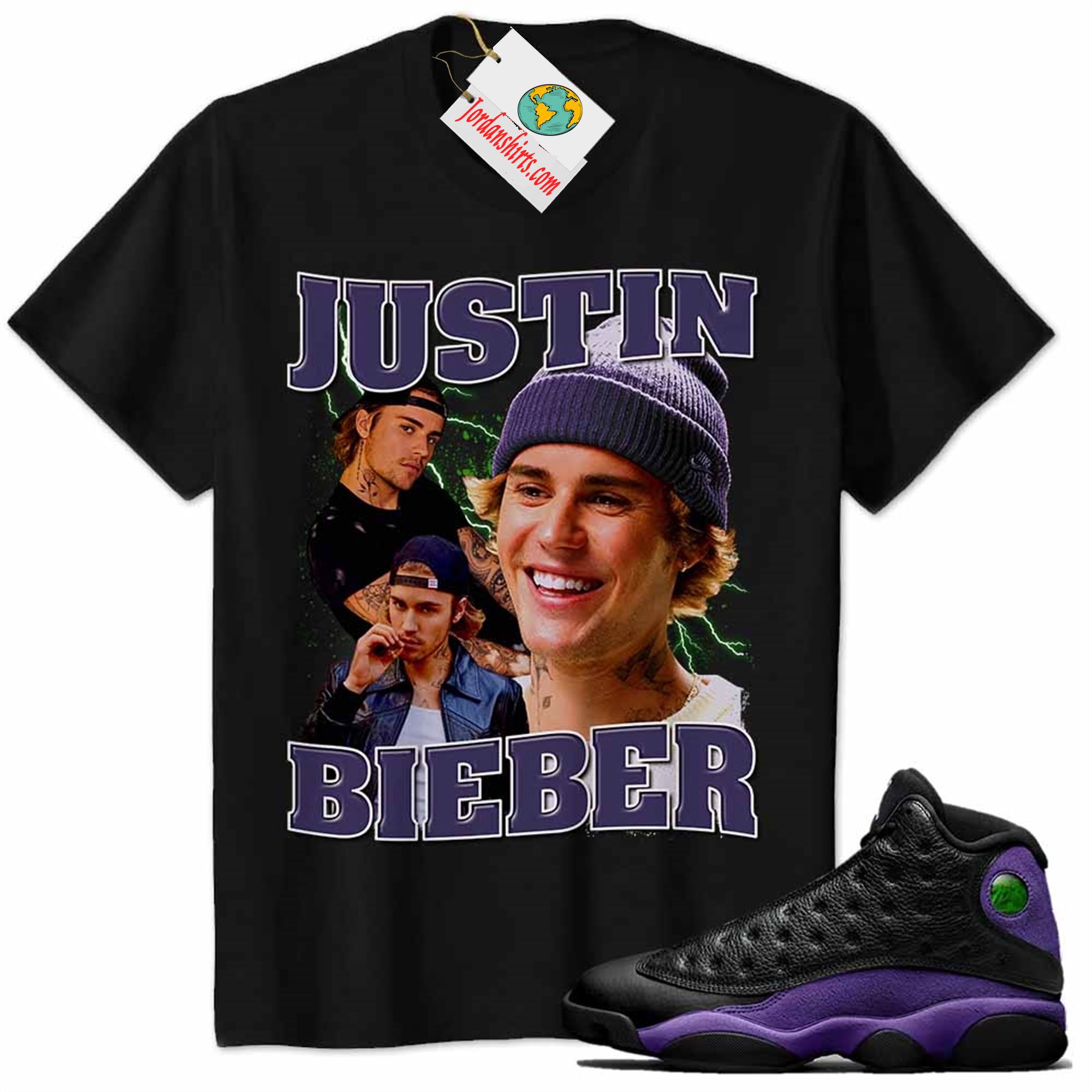 Jordan 13 Shirt, Justin Bieber Black Air Jordan 13 Court Purple 13s Plus Size Up To 5xl