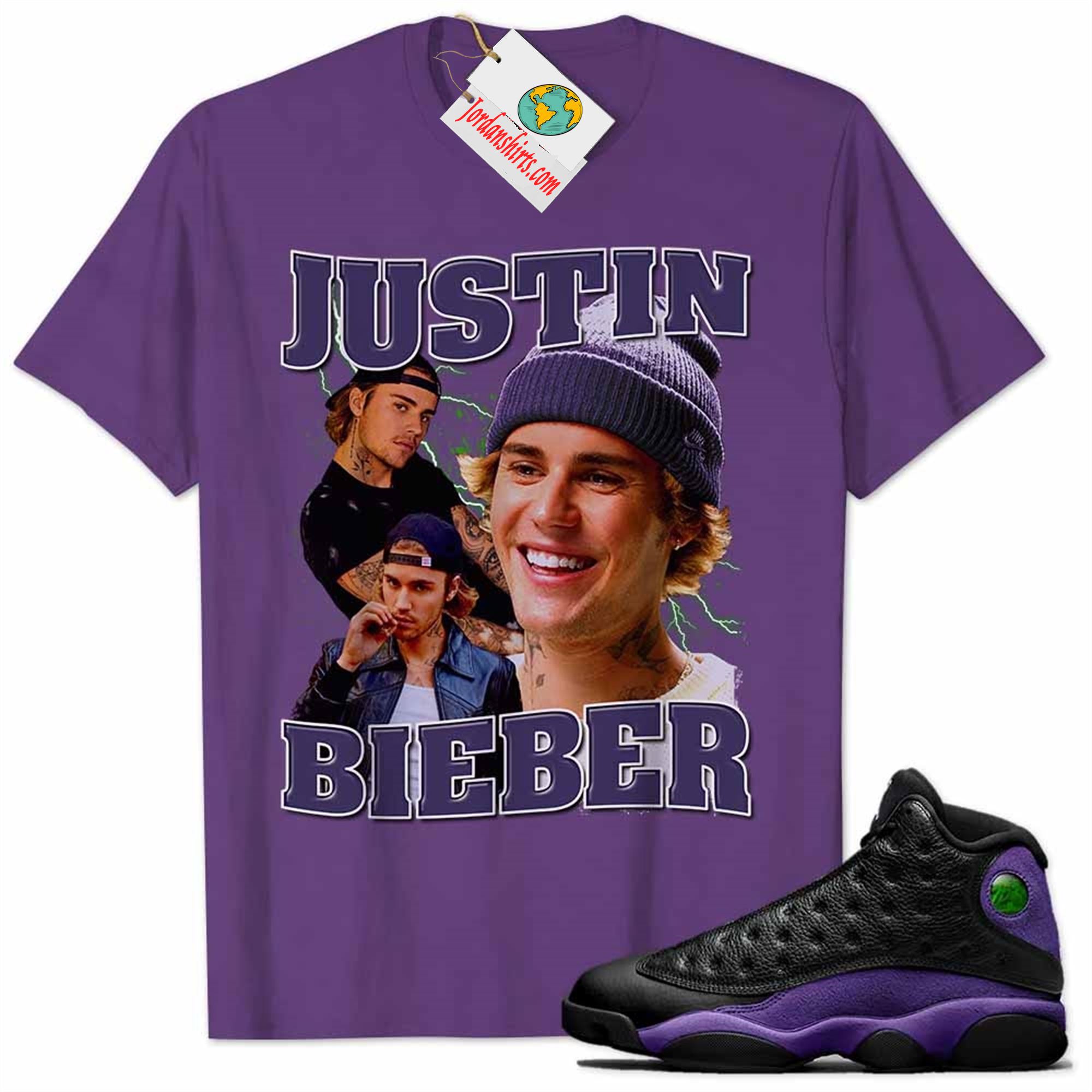 Jordan 13 Shirt, Justin Bieber Purple Air Jordan 13 Court Purple 13s Size Up To 5xl