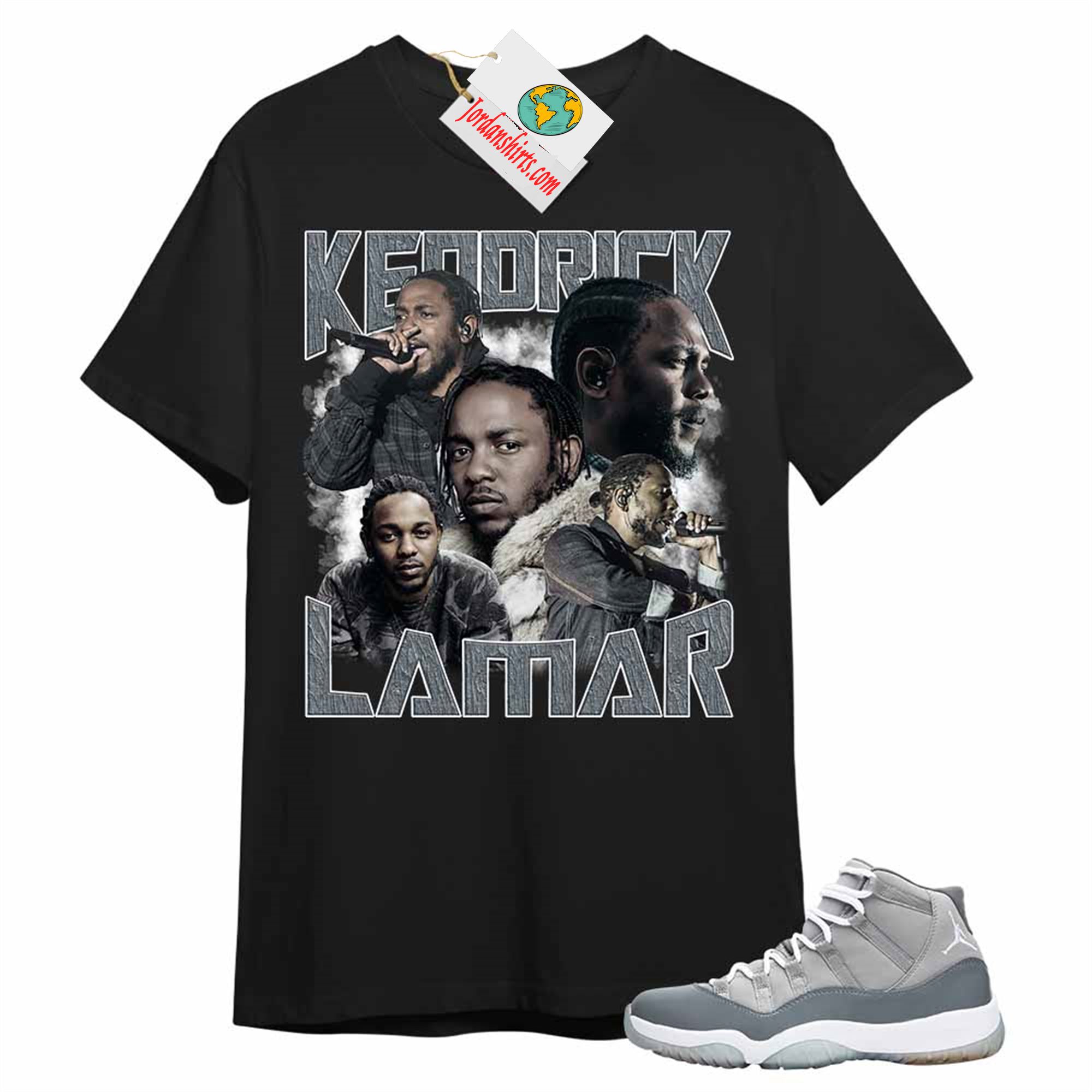 Jordan 11 Shirt, Kendrick Lamar Vintage Raptee Black Air Jordan 11 Cool Grey 11s Plus Size Up To 5xl